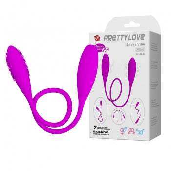 Pretty Love - Vibrator Fleksibel Bergetar Ular (Merah Muda)