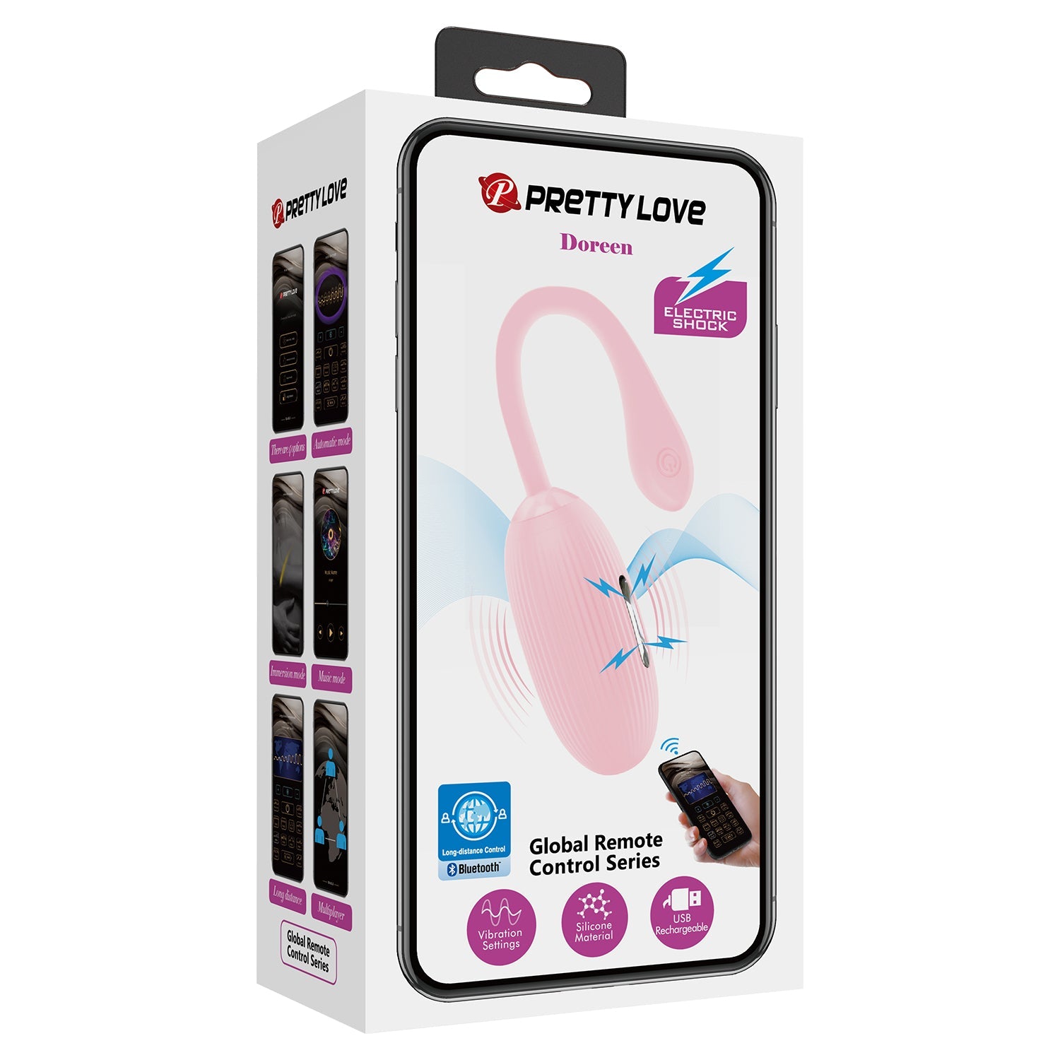 Pretty Love - Doreen App-Controlled Egg Massager Vibrator (Pink)