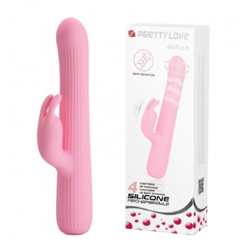 Pretty Love - Julian Vibrator Kelinci Bergetar dan Berputar (Pink)