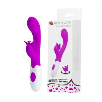 Pretty Love - Vibrator Ciuman Kupu-kupu untuk Kelinci (Merah Muda)