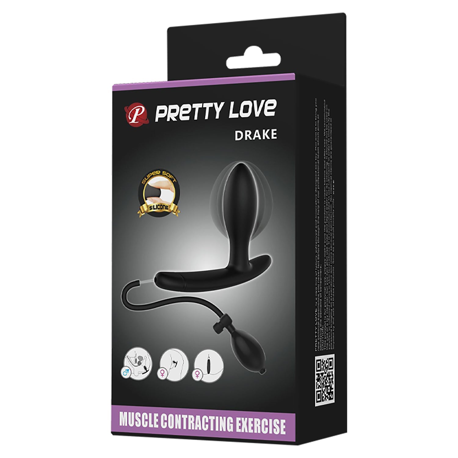 Pretty Love - Drake Inflatable Muscle Contraction Exercise Butt Plug (Màu đen)