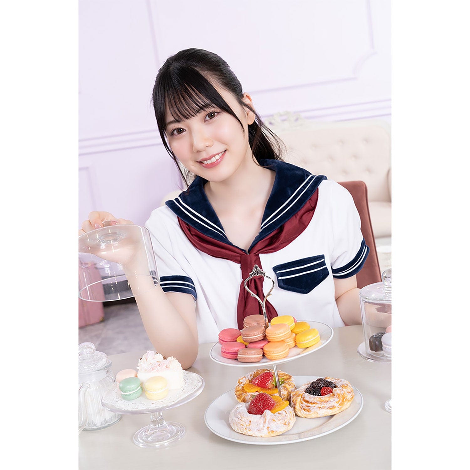 AandT - Fluffy and Cute Sailor Uniform Costume (White) AT1034 CherryAffairs