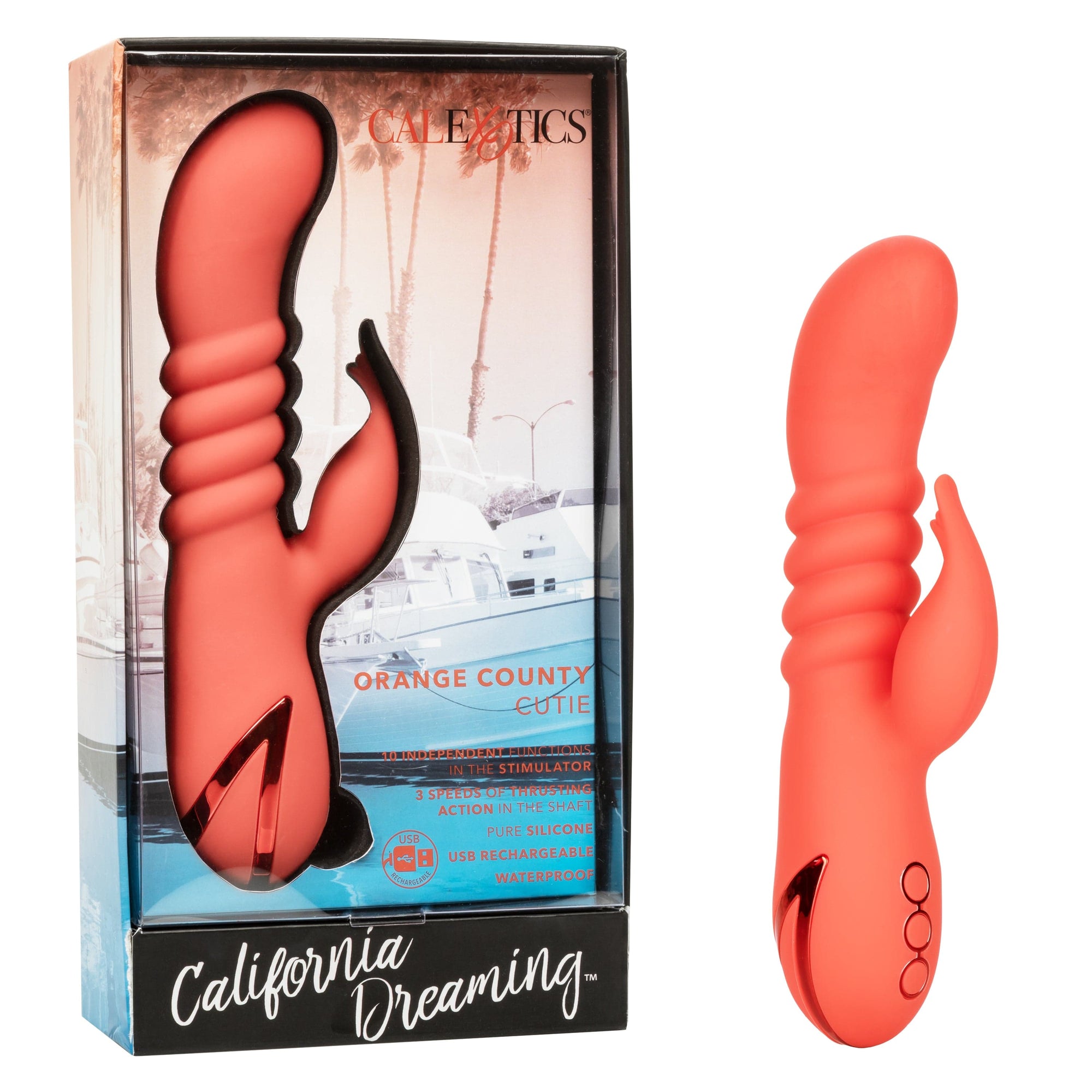 California Exotics - California Dreaming Orange County Cutie Rabbit Vibrator (Orange) CE2102 CherryAffairs