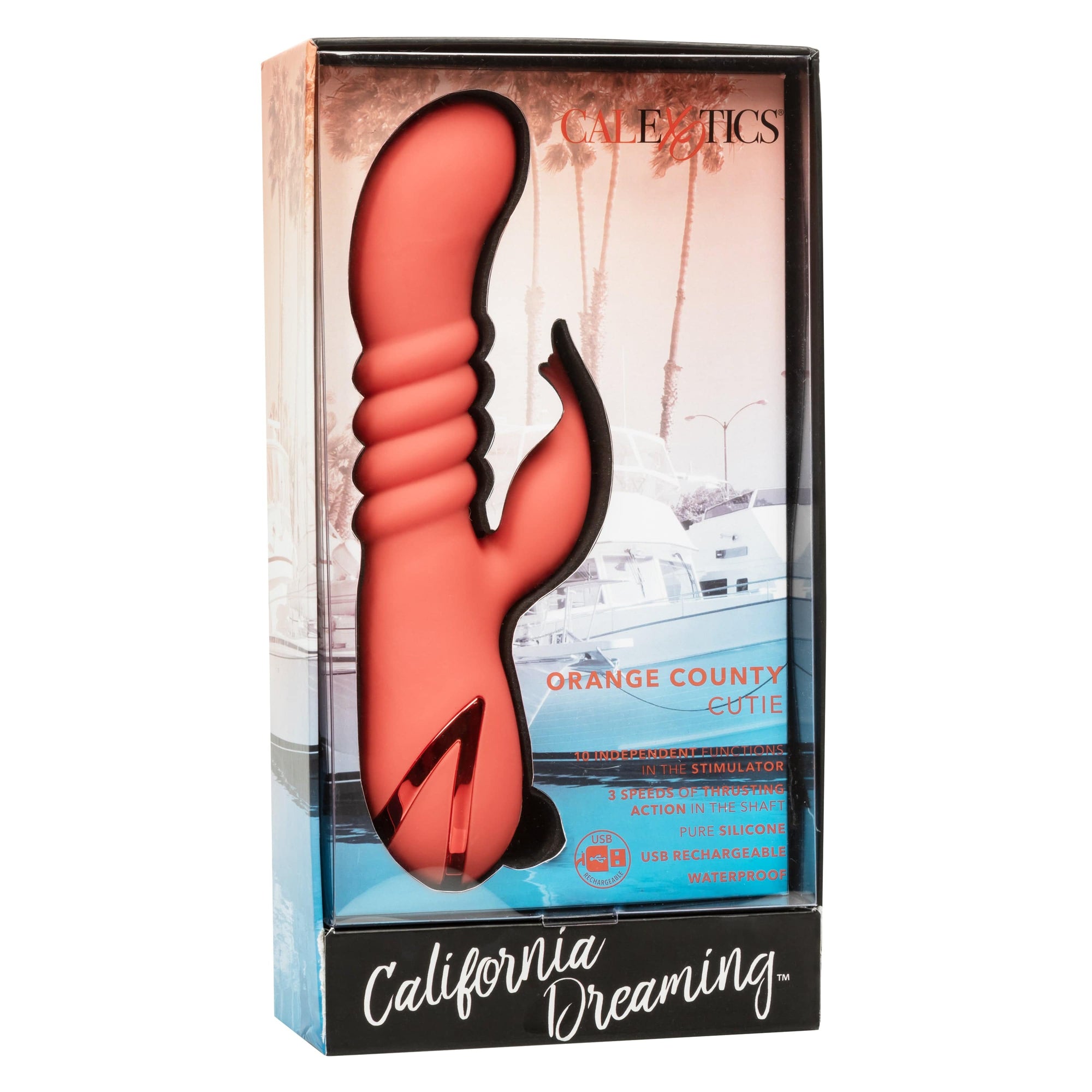 California Exotics - California Dreaming Orange County Cutie Rabbit Vibrator (Orange) CE2102 CherryAffairs