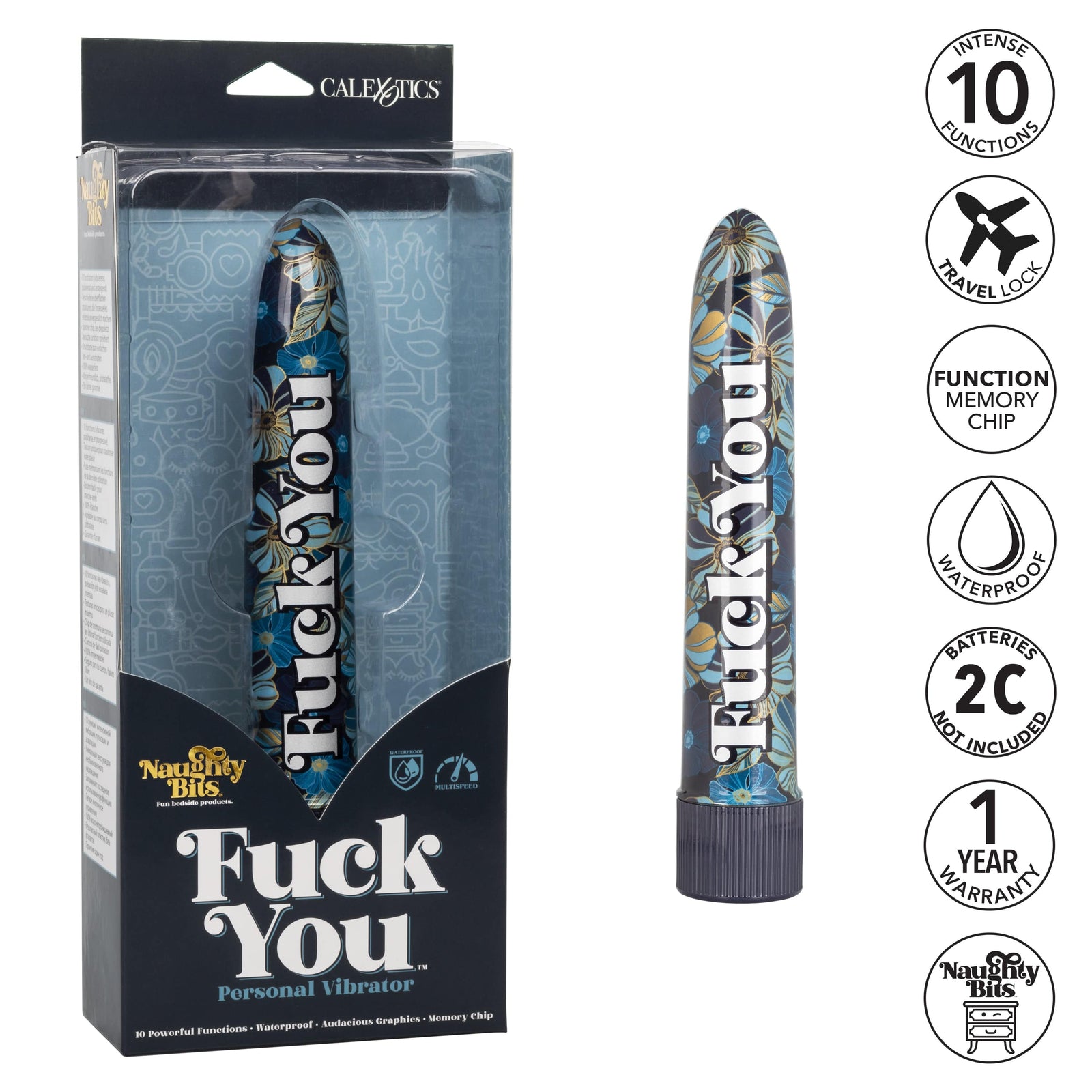 California Exotics - Naughty Bits Fuck You Personal Vibrator (Blue) CE2033 CherryAffairs