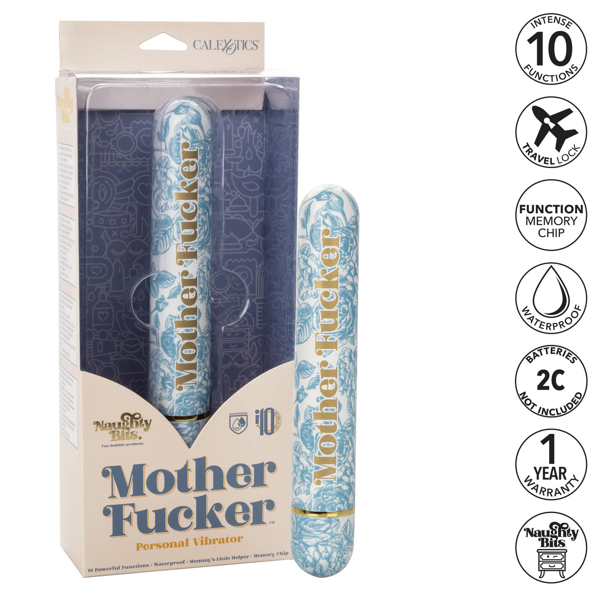 California Exotics - Naughty Bits Mother Fucker Personal Vibrator (Blue) CE2032 CherryAffairs