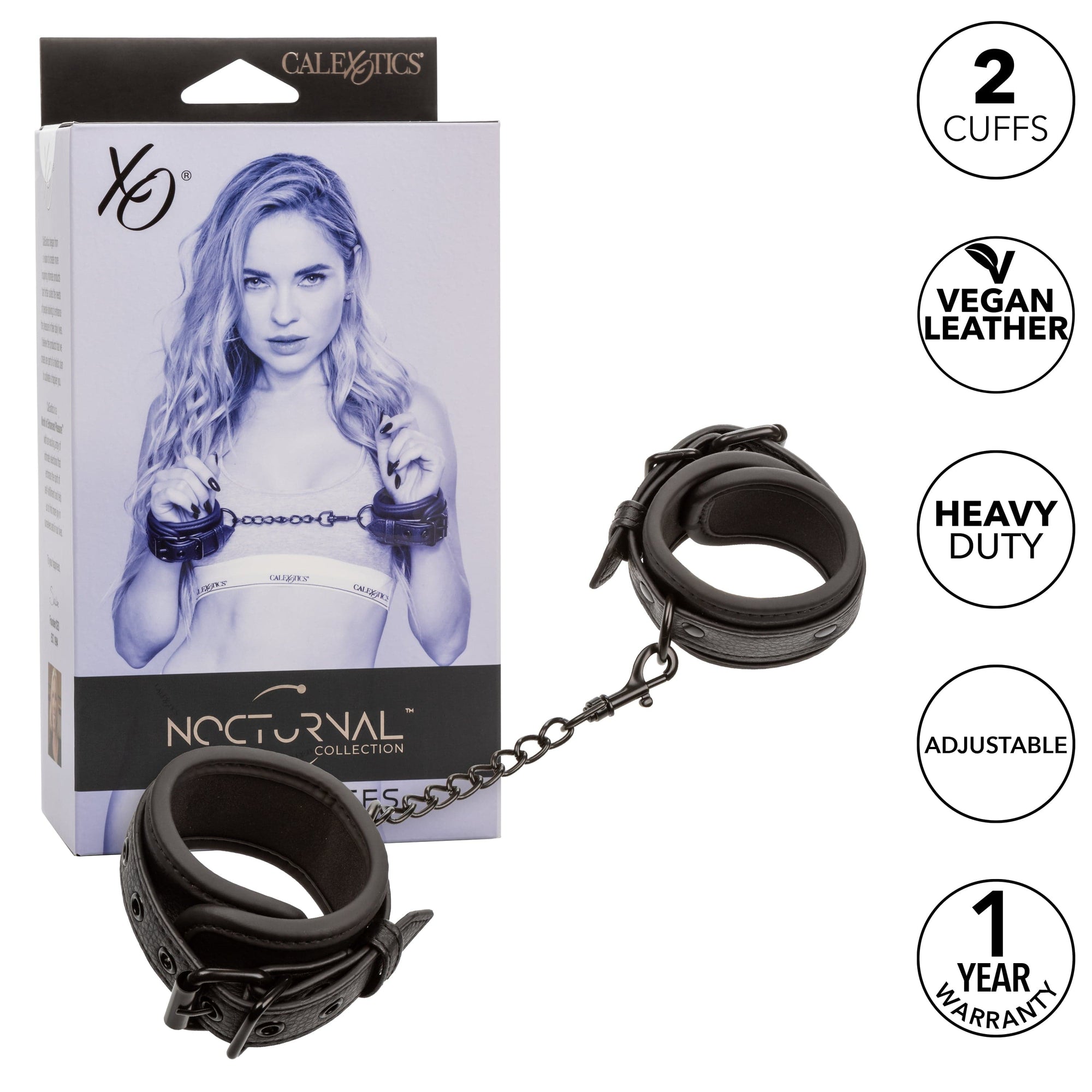 California Exotics - Nocturnal Collection Wrist Cuffs (Black) CE2075 CherryAffairs