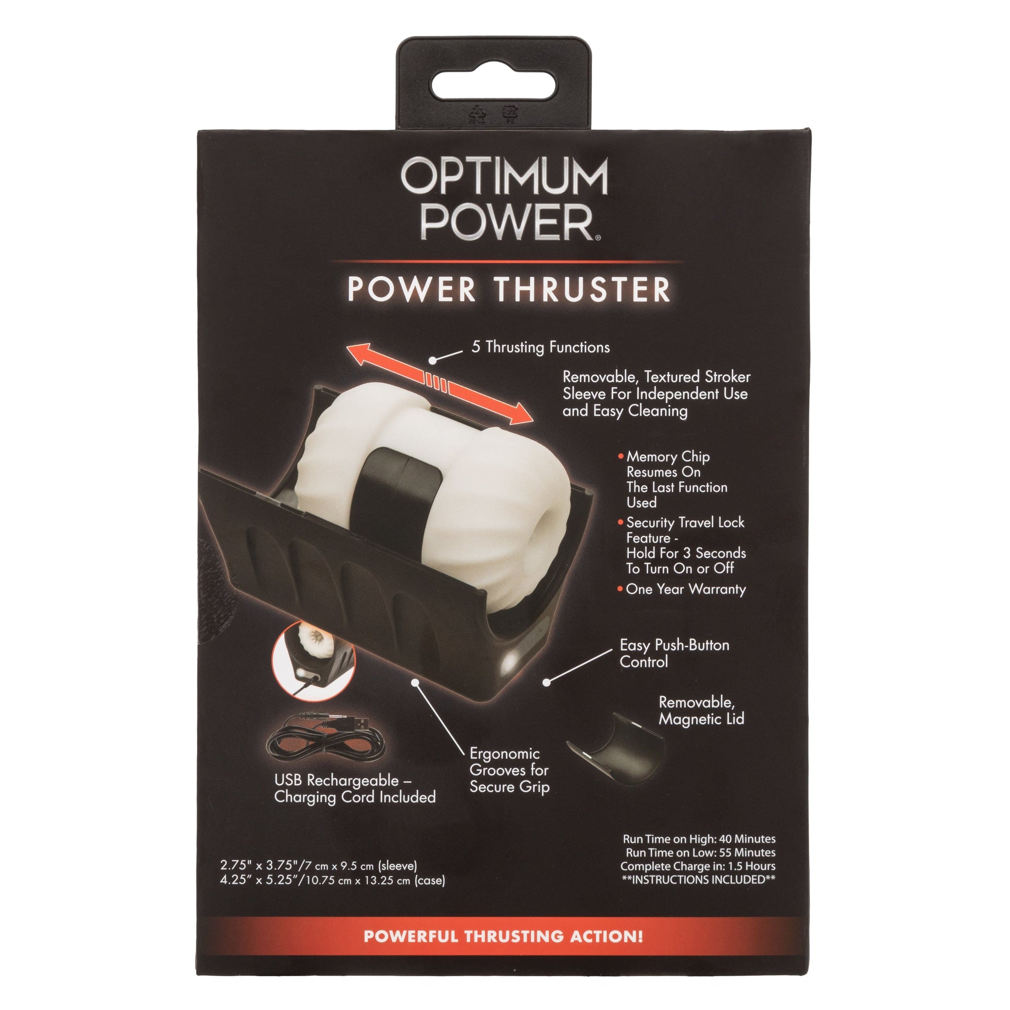 California Exotics - Optimum Power Power Thruster Soft Stroker Masturbator (Black) CE2047 CherryAffairs