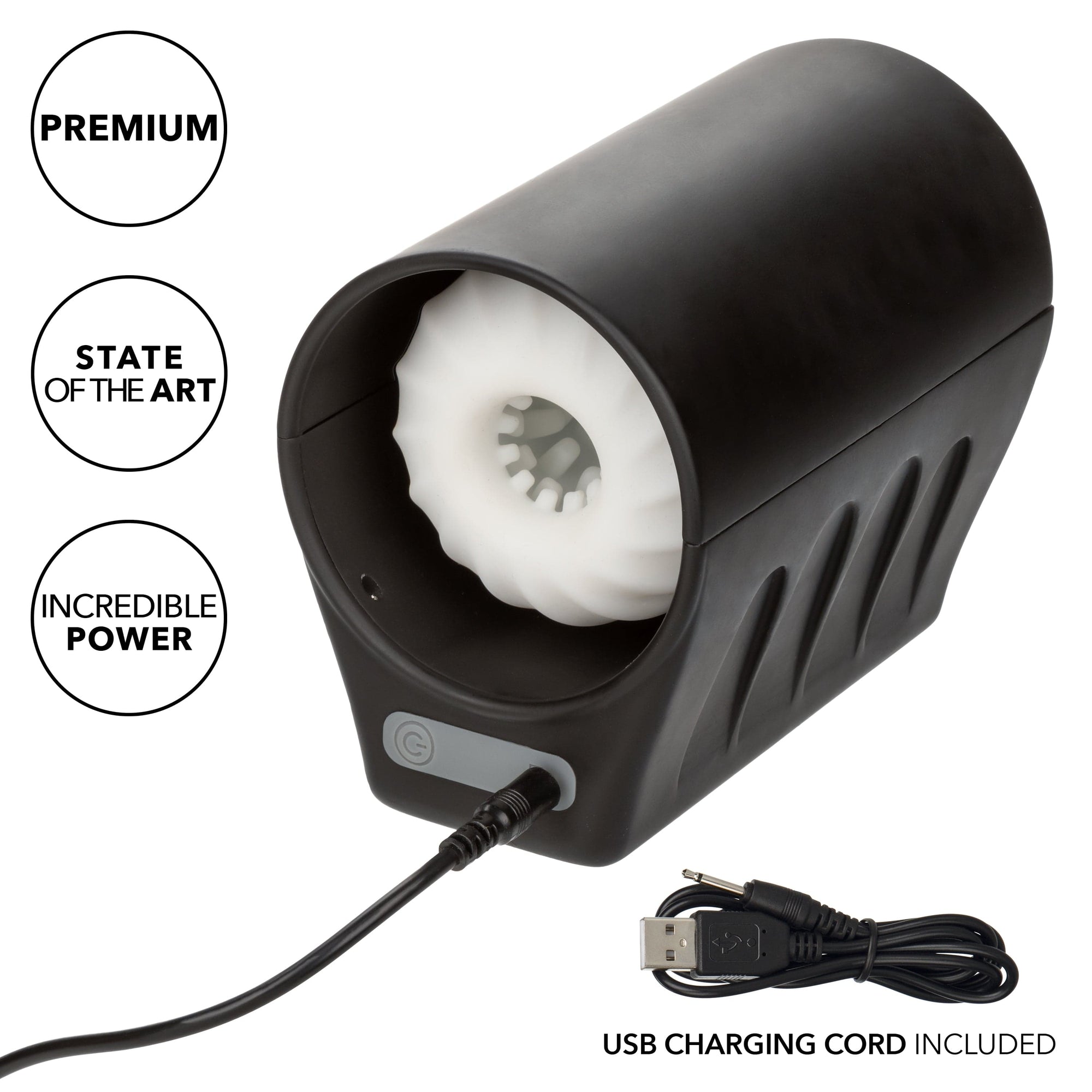 California Exotics - Optimum Power Power Thruster Soft Stroker Masturbator (Black) CE2047 CherryAffairs