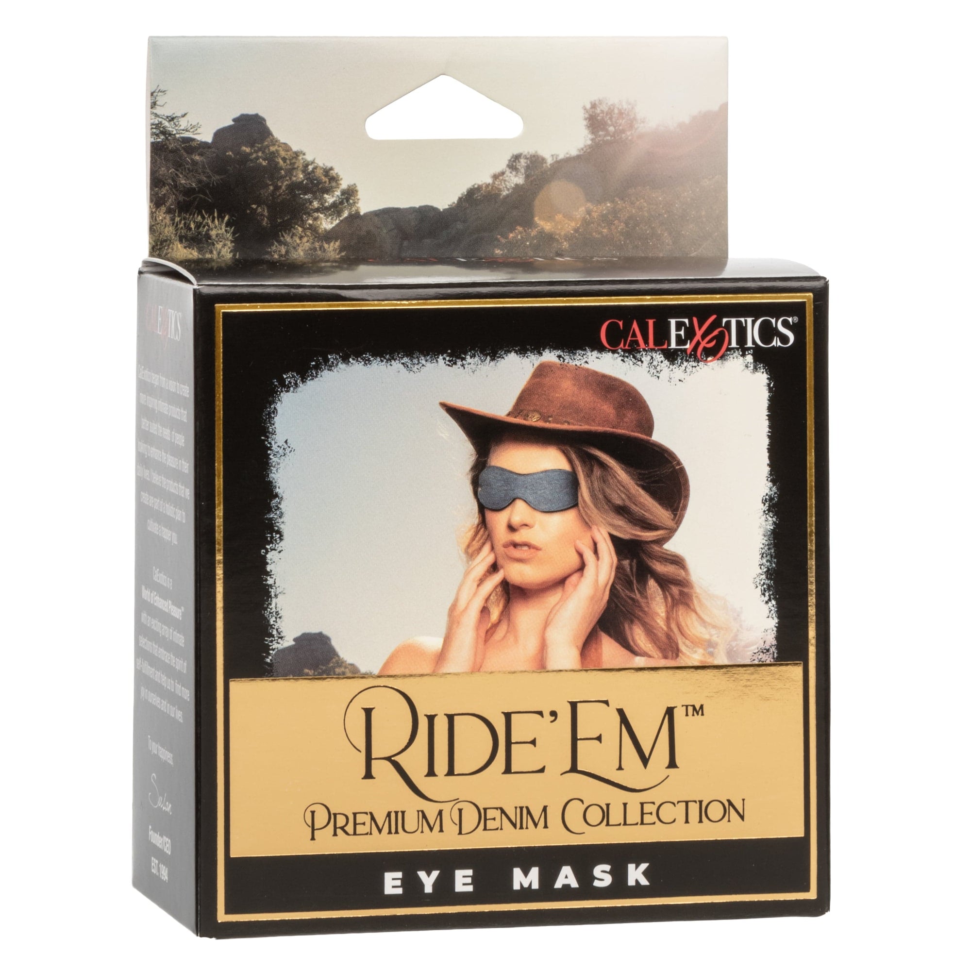 California Exotics - Ride 'em Premium Denim Collection Eye Mask (Blue) CE2087 CherryAffairs