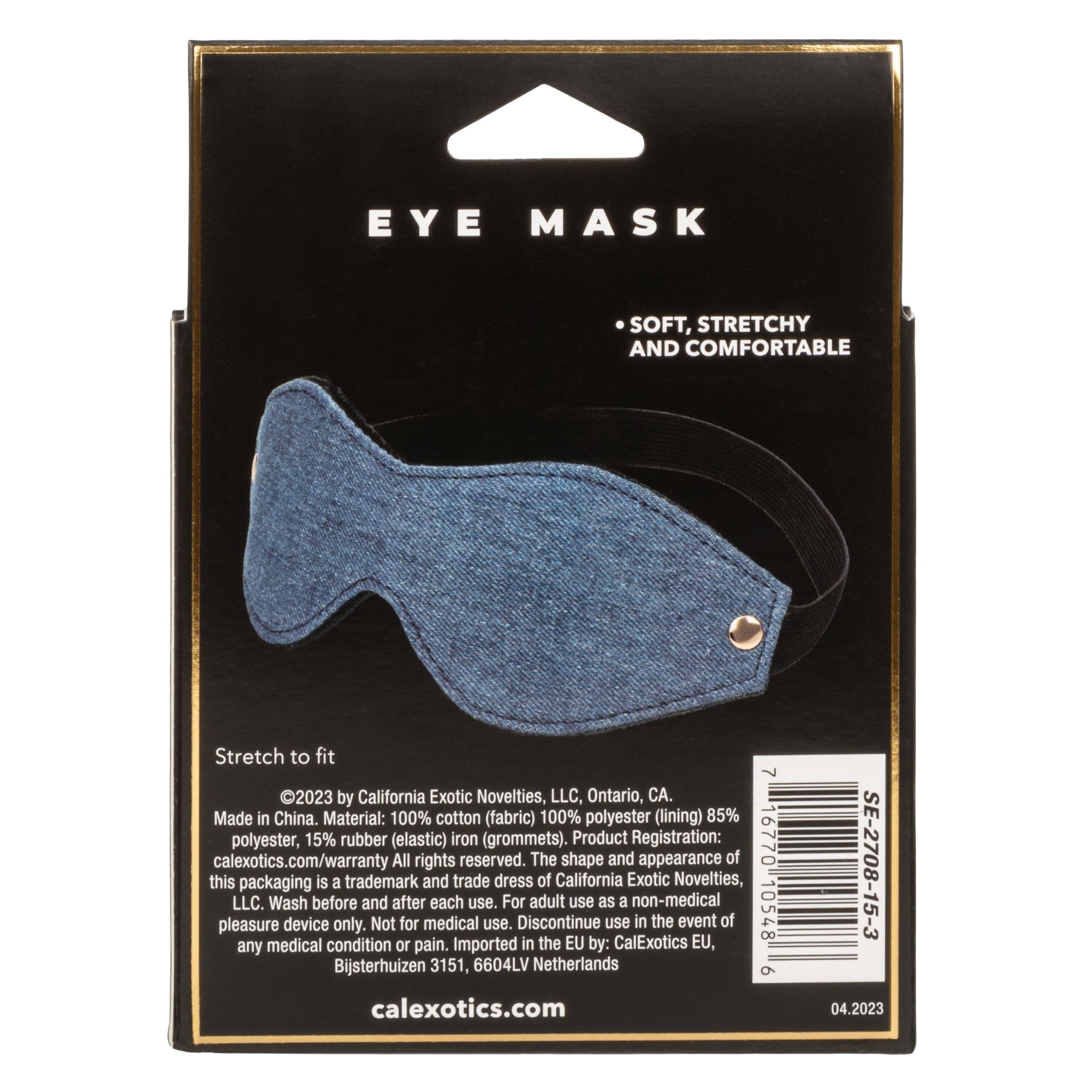 California Exotics - Ride 'em Premium Denim Collection Eye Mask (Blue) CE2087 CherryAffairs