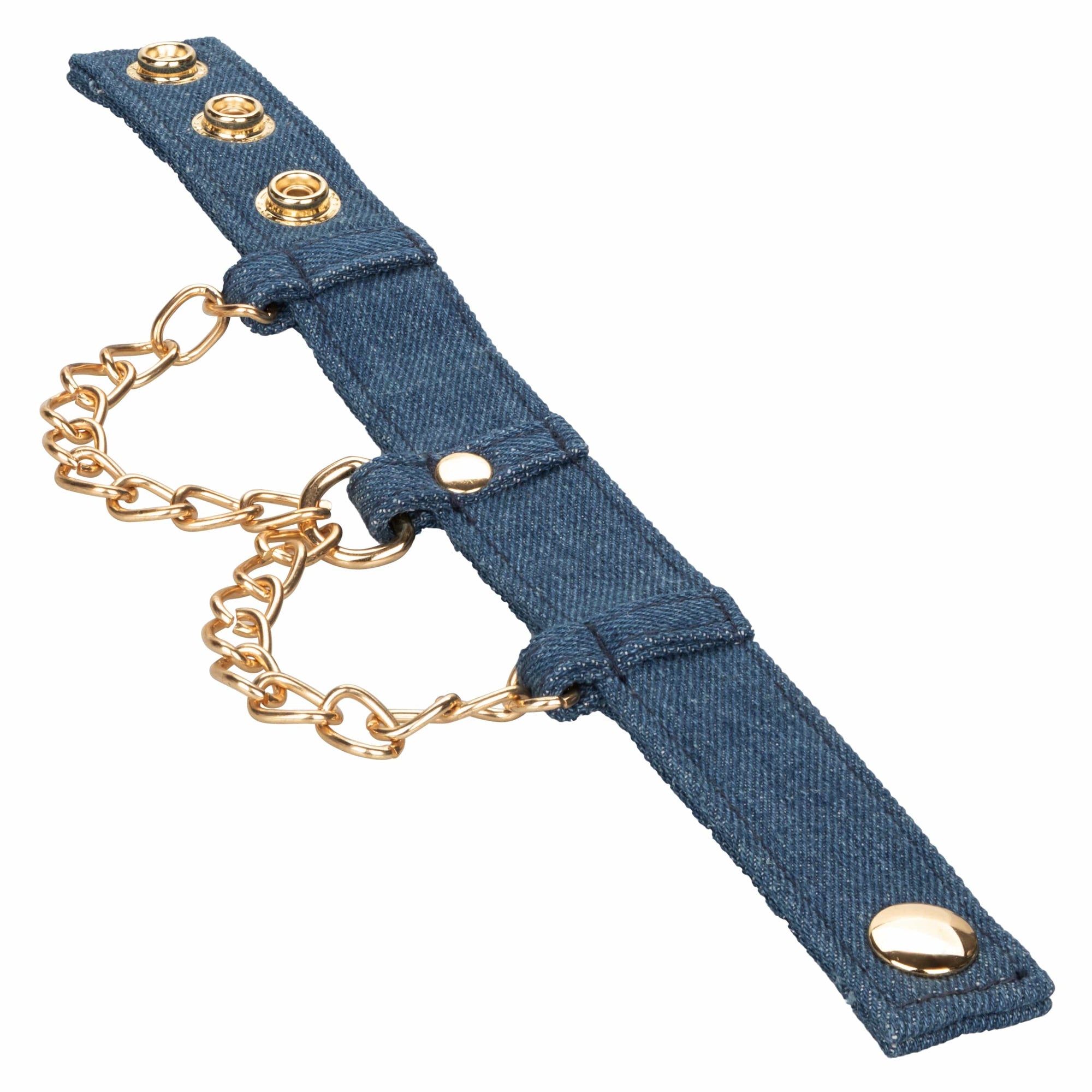 California Exotics - Ride 'em Premium Denim Collection Wrist Cuffs (Blue) CE2089 CherryAffairs