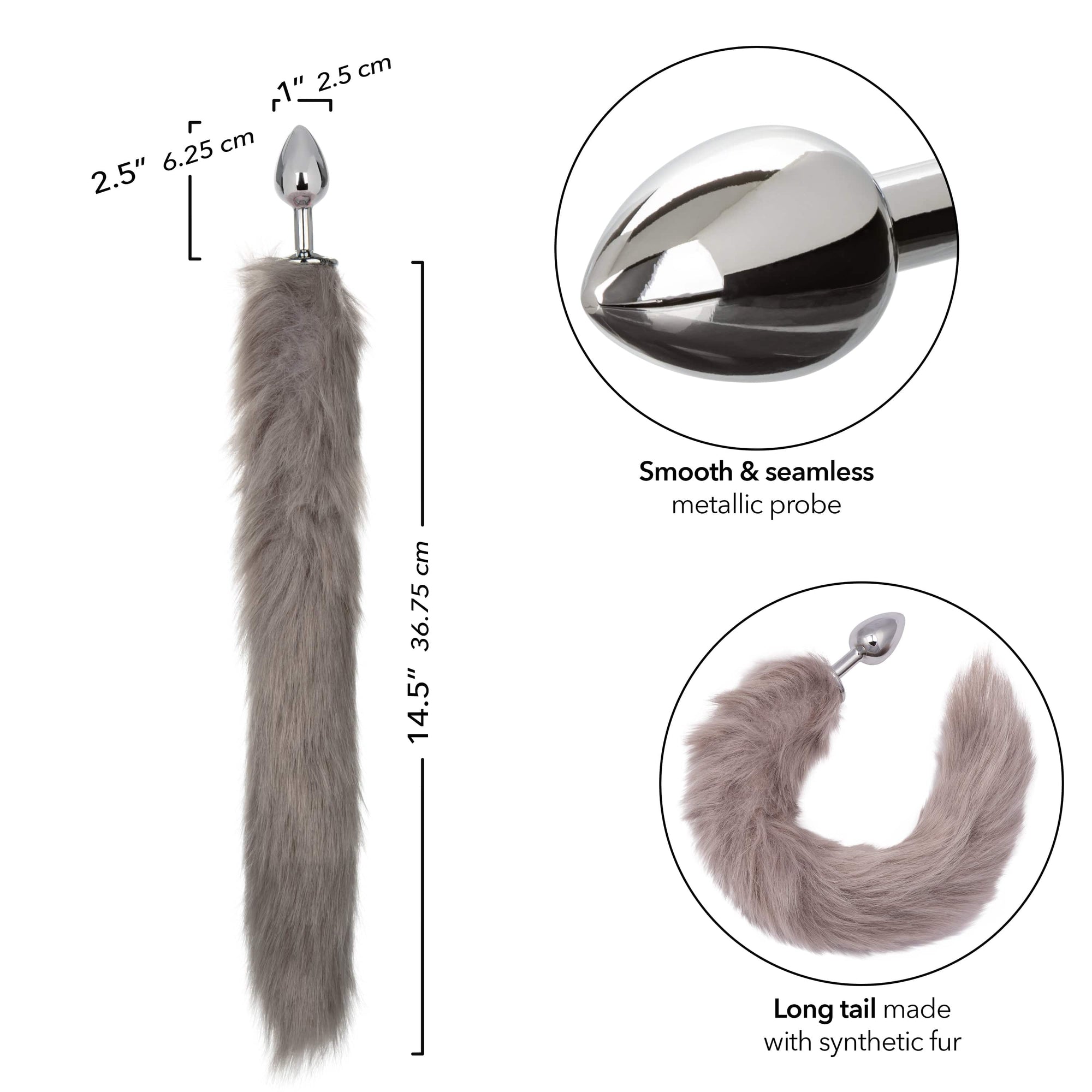 California Exotics - Running Wild Fur Tail Metal Anal Plug CherryAffairs