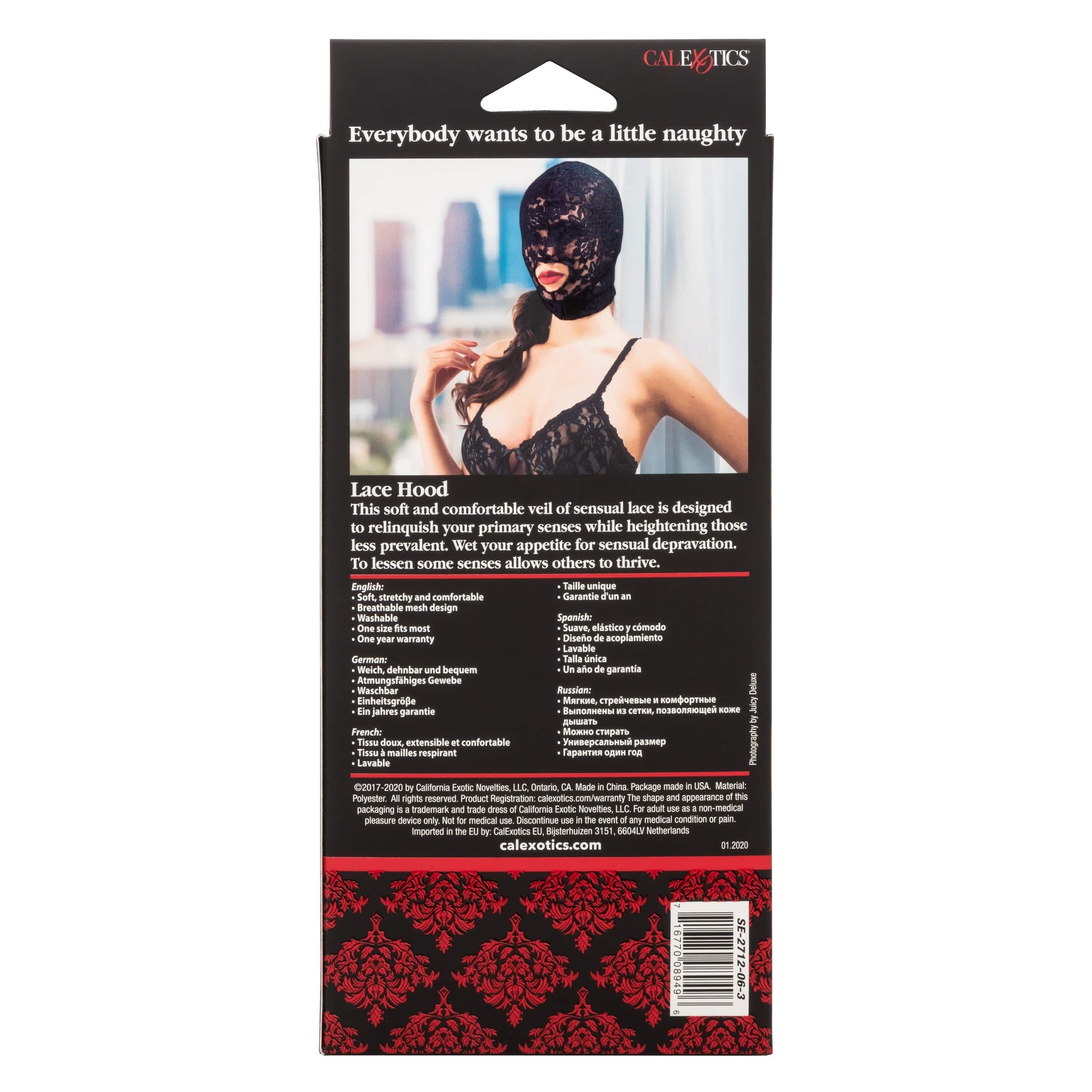 California Exotics - Scandal Lace Hood (Black) CE2077 CherryAffairs