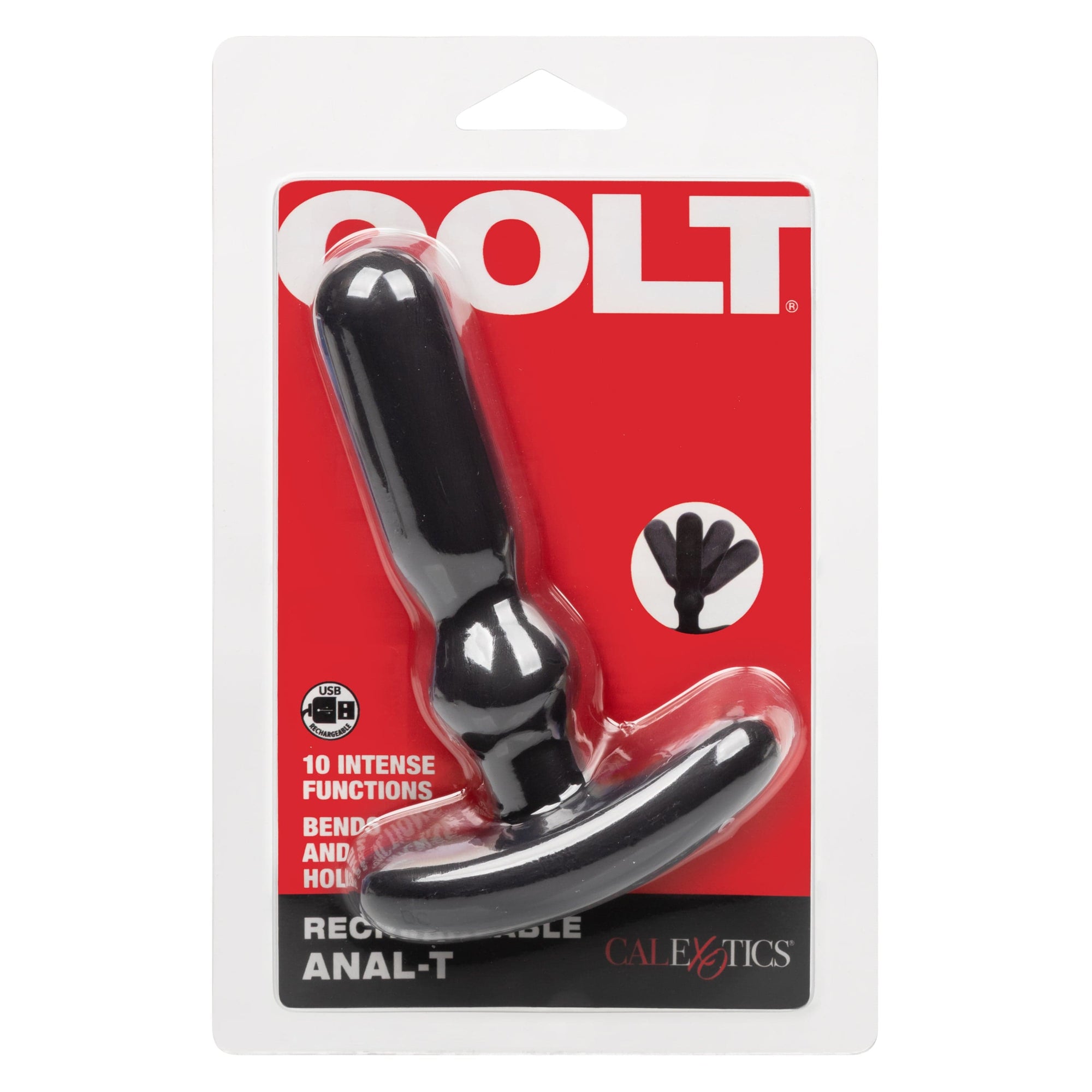 Colt - Rechargeable Anal T Vibrating Anal Plug (Black) CO1039 CherryAffairs