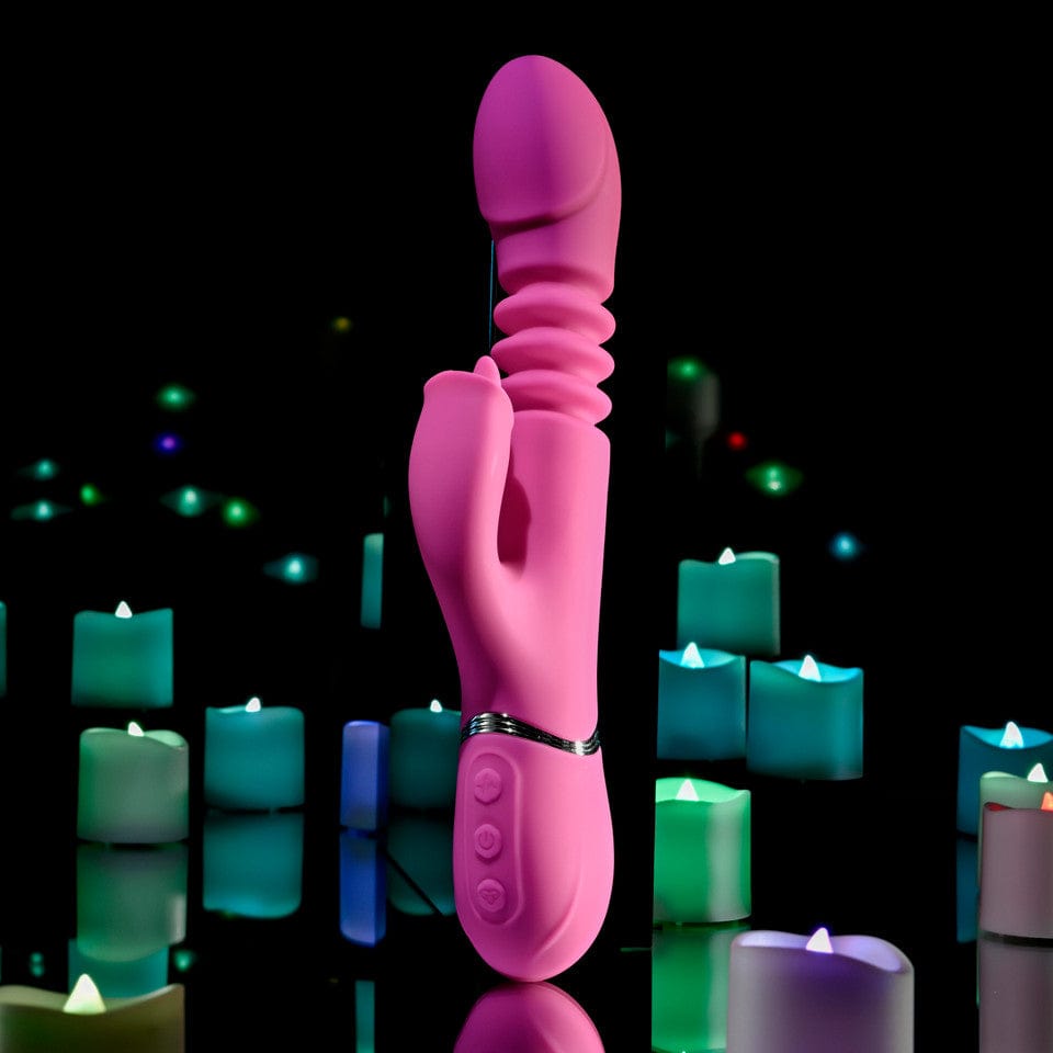 Evolved - Pink Dragon Thursting Rabbit Vibrator (Pink) EV1173 CherryAffairs