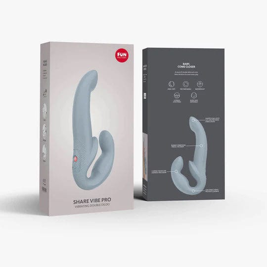 Fun Factory - Share Vibe Pro Vibrating Double Dildo (Cool Grey) FF1178 CherryAffairs