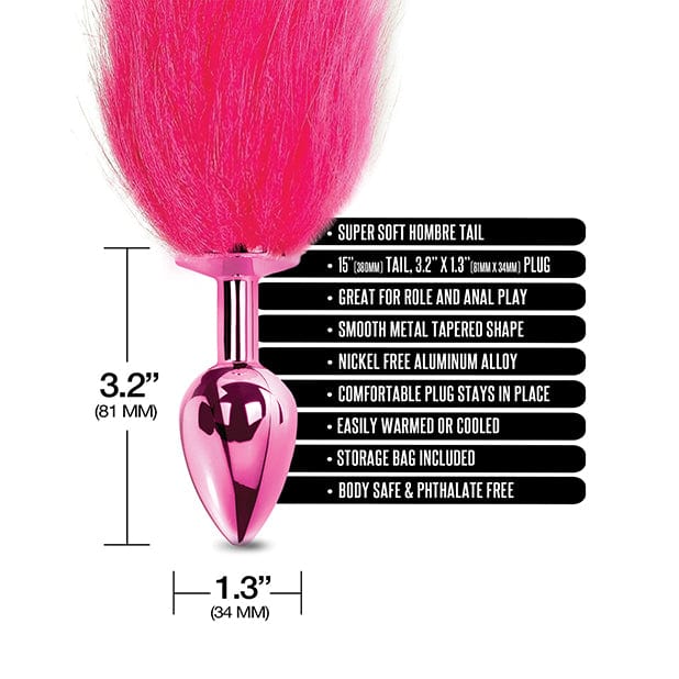 Nixie - Metal Butt Plug with Faux Fur Tail (Pink Metallic) OT1268 CherryAffairs