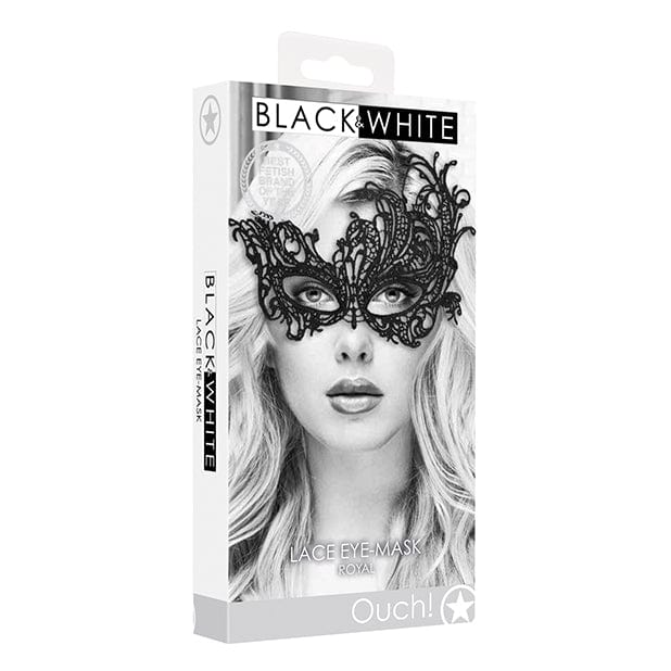 Shots - Ouch Black and White Lace Eye Mask Royal (Black) ST1067 CherryAffairs