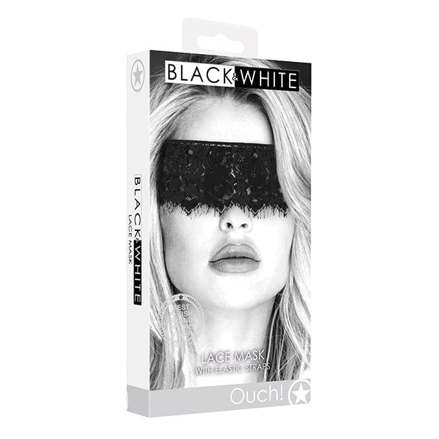 Shots - Ouch Black and White Lace Eye Mask with Elastic Straps (Black) ST1065 CherryAffairs