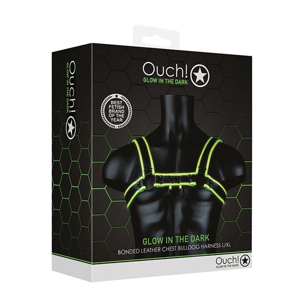 Shots - Ouch Chest Bulldog Harness Glow in the Dark ST1076 CherryAffairs