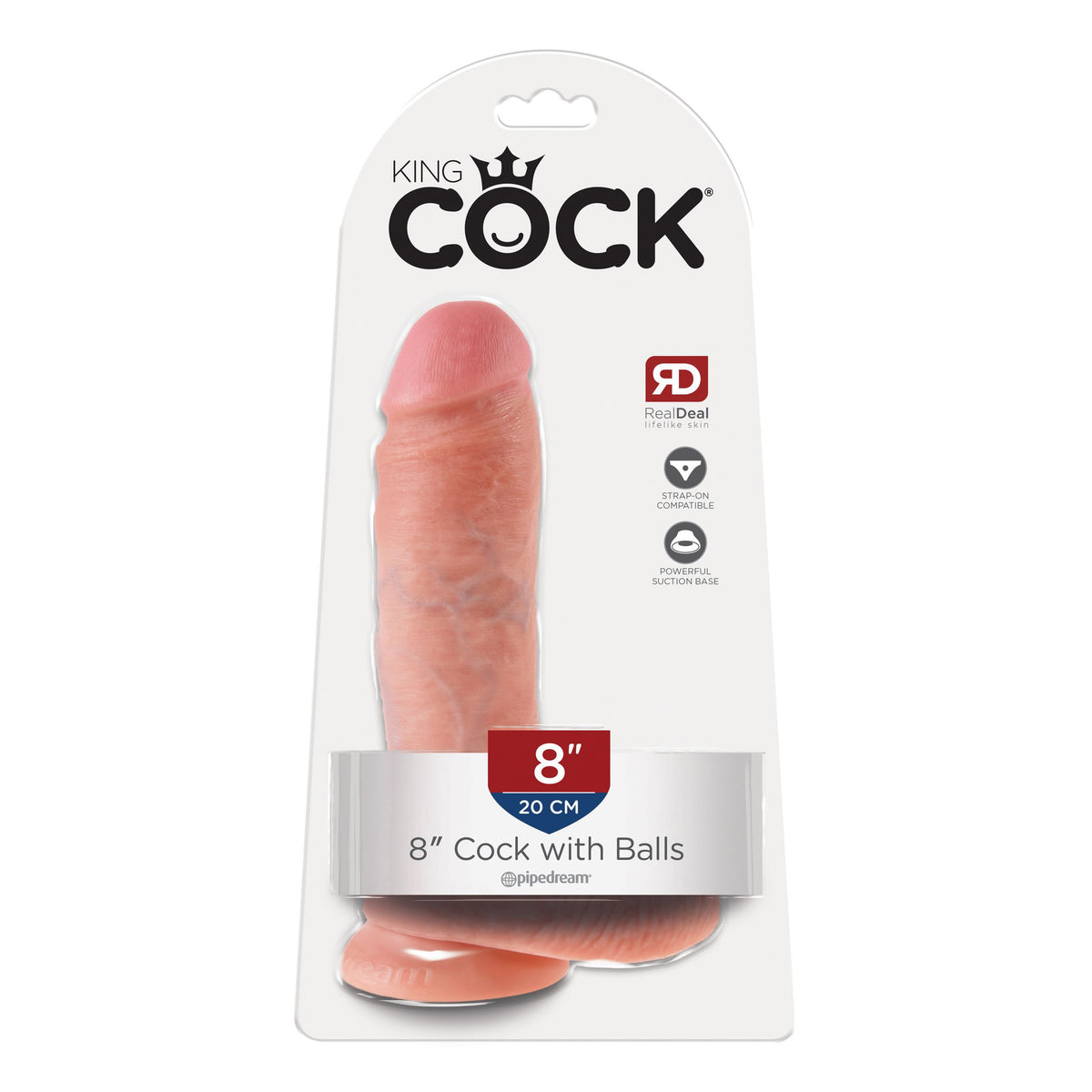 Pipedream - King Cock 8&quot; Cock dengan Bola (Beige)