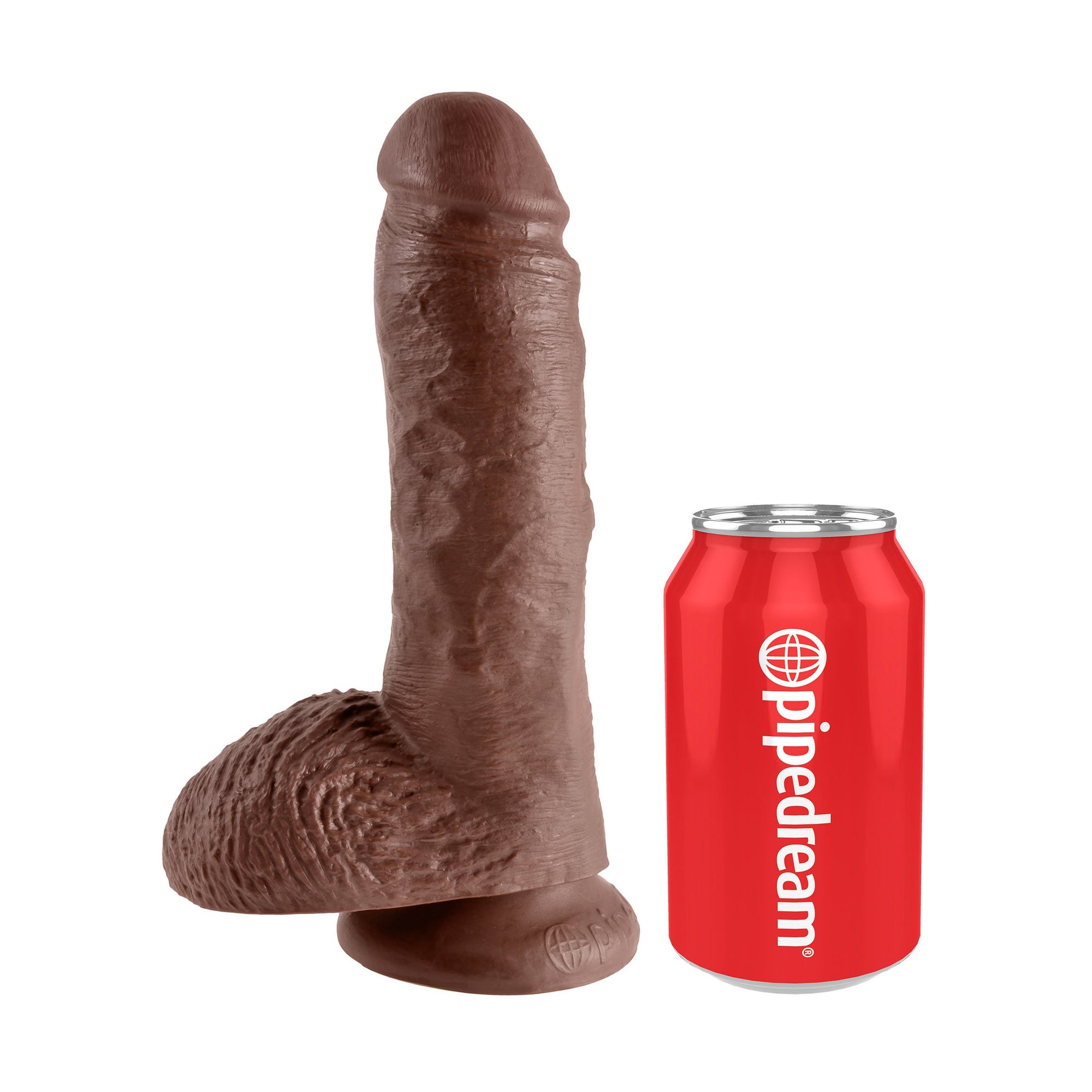 Pipedream - King Cock 8" Cock dengan Bola (Coklat Tua) 