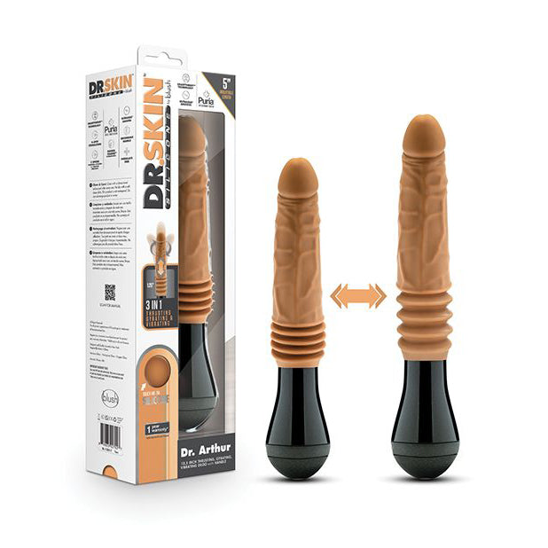 Blush Novelties - Dr Skin Silicone Dr Arthur Thrusting Gyrating Vibrating Dildo (Brown)