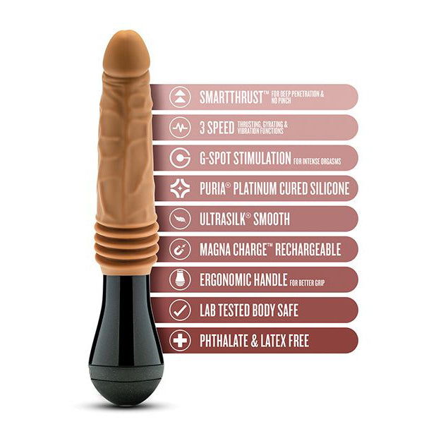 Blush Novelties - Dr Skin Silicone Dr Arthur Thrusting Gyrating Vibrating Dildo (Brown)