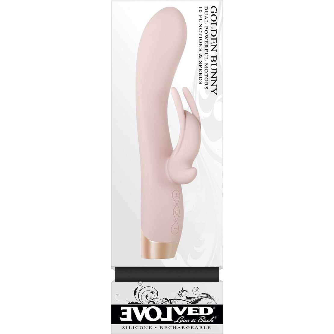 Evolved - Vibrator Kelinci Ganda Bertenaga Golden Bunny (Pink)