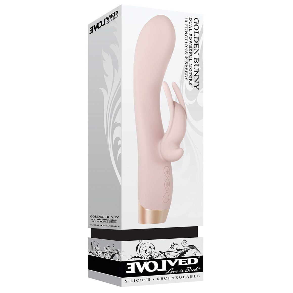 Evolved - Golden Bunny Dual Powerful  Rabbit Vibrator (Pink)