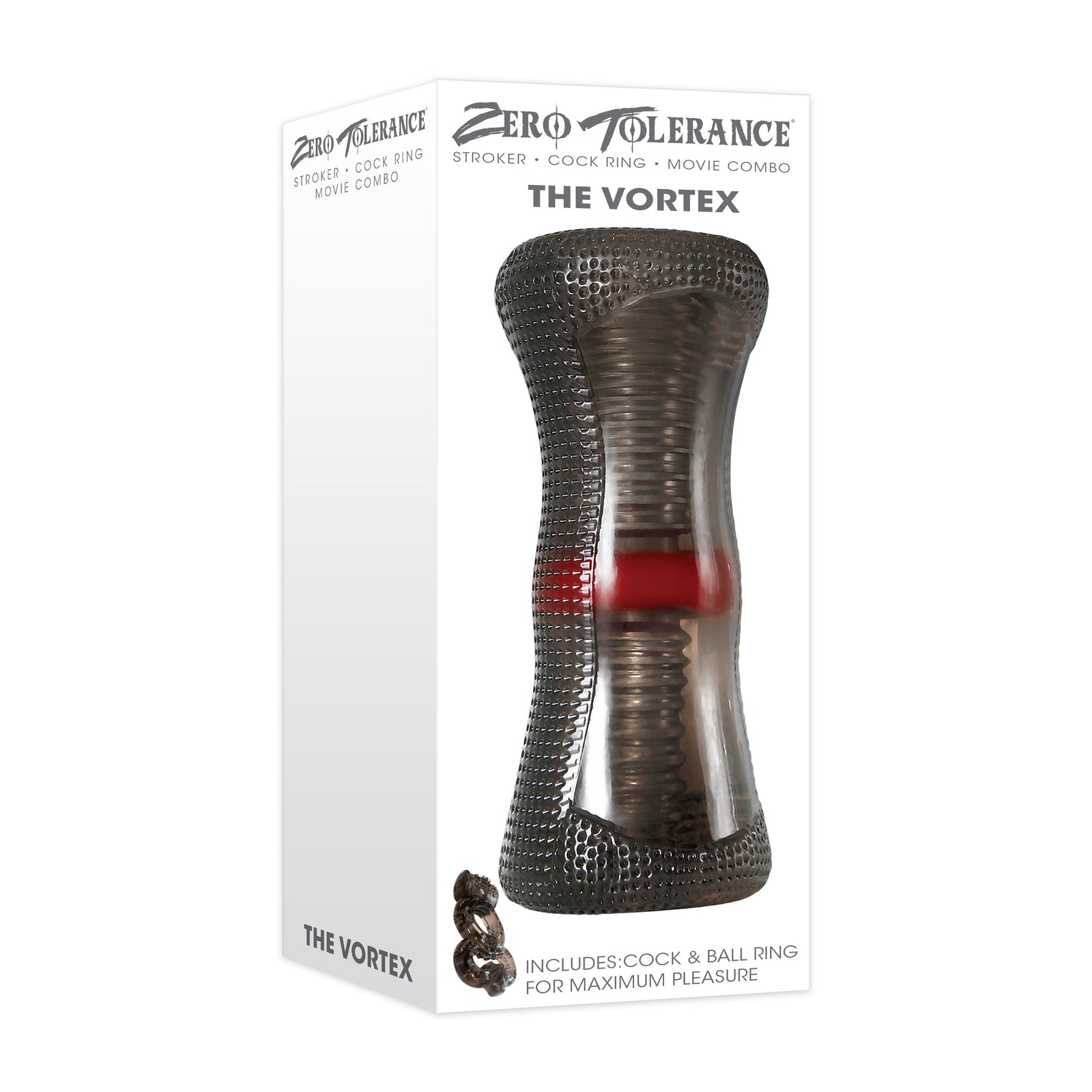 Zero Tolerance - Vortex Soft Stroker dengan Vibrating Cock Ring (Hitam)