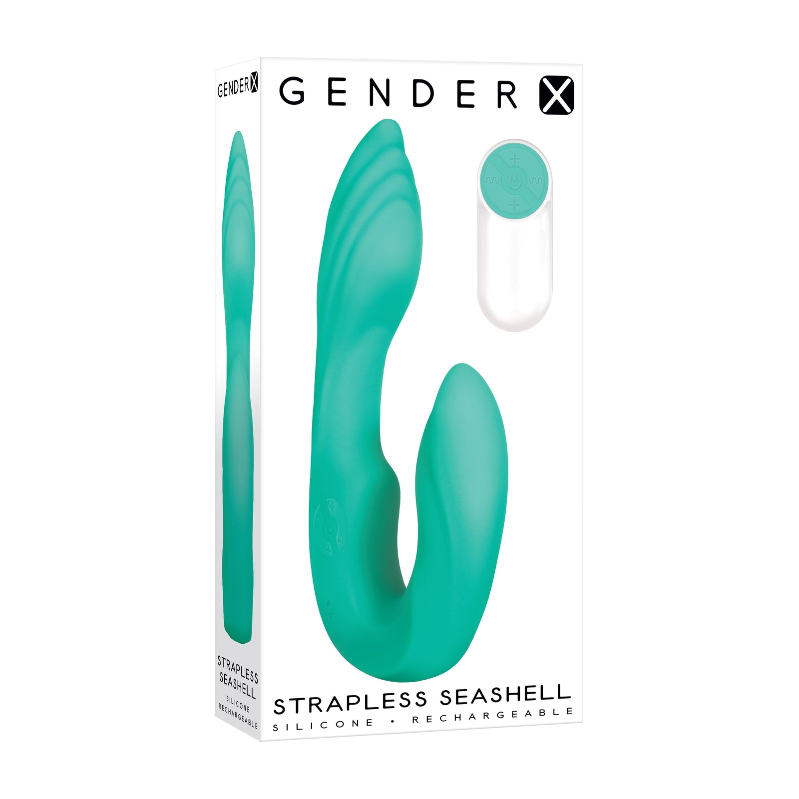 Evolved - Gender X Strapless Seashell Silicone Rechargeable Strap On (Green)