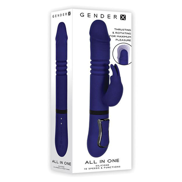 Evolved - Gender X All In One Thrusting Rotating Rabbit Vibrator (Blue)