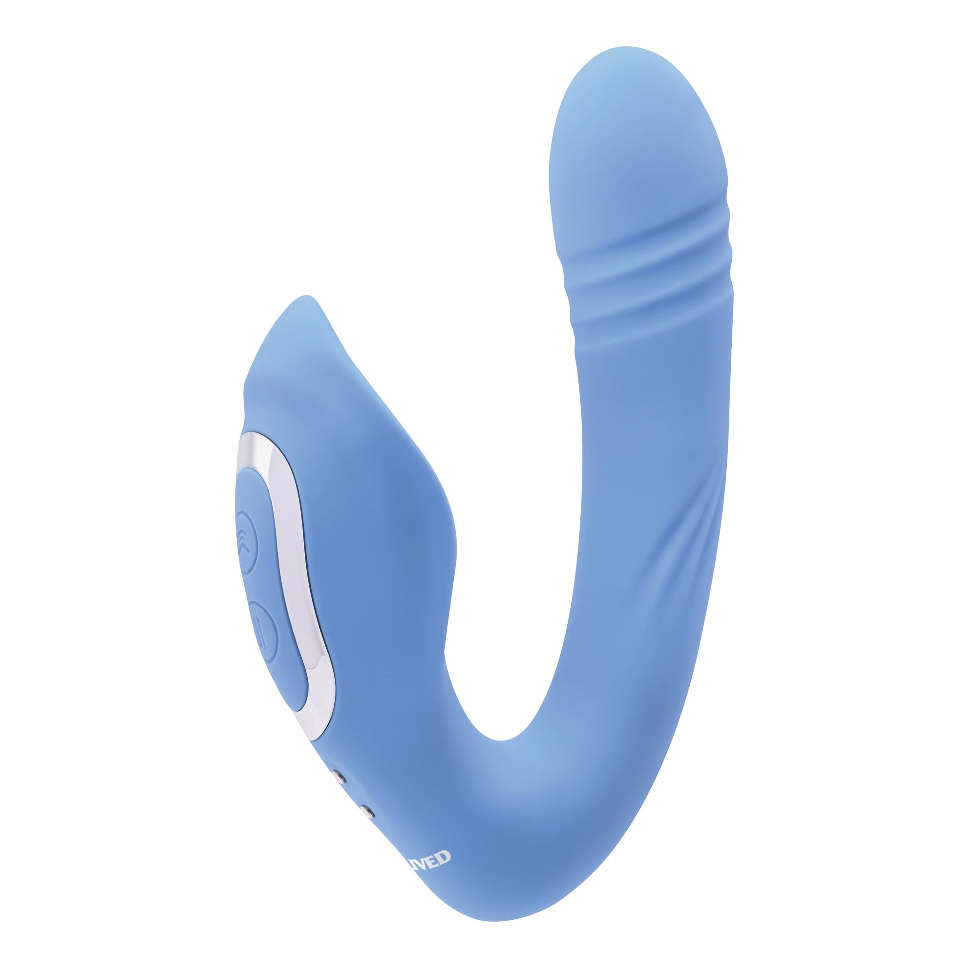 Evolved - Tap and Thrust Curved Vibrator (Blue)