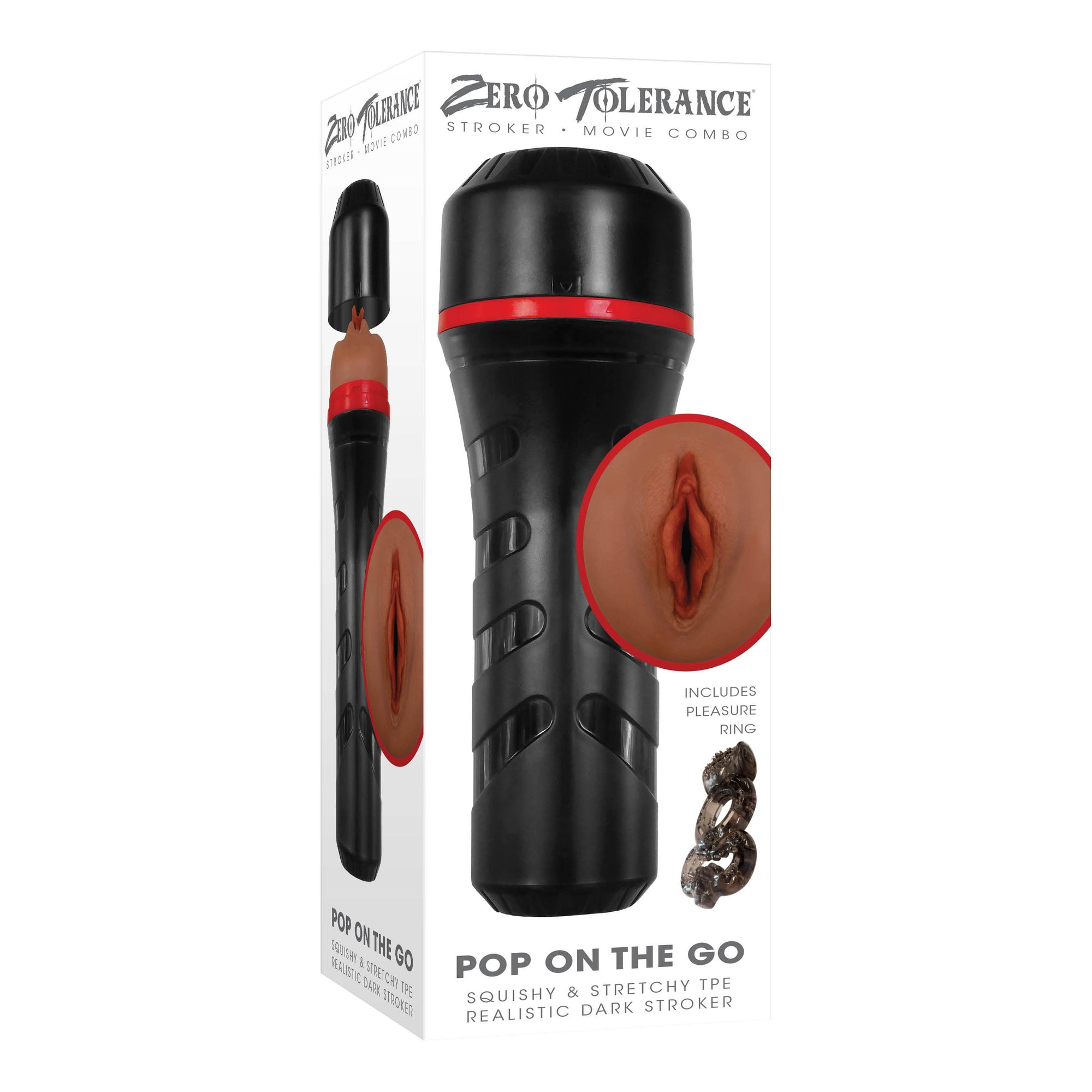 Zero Tolerance - Pop On The Go Squishy Realistic Stroker dengan Cincin Penis yang Bergetar