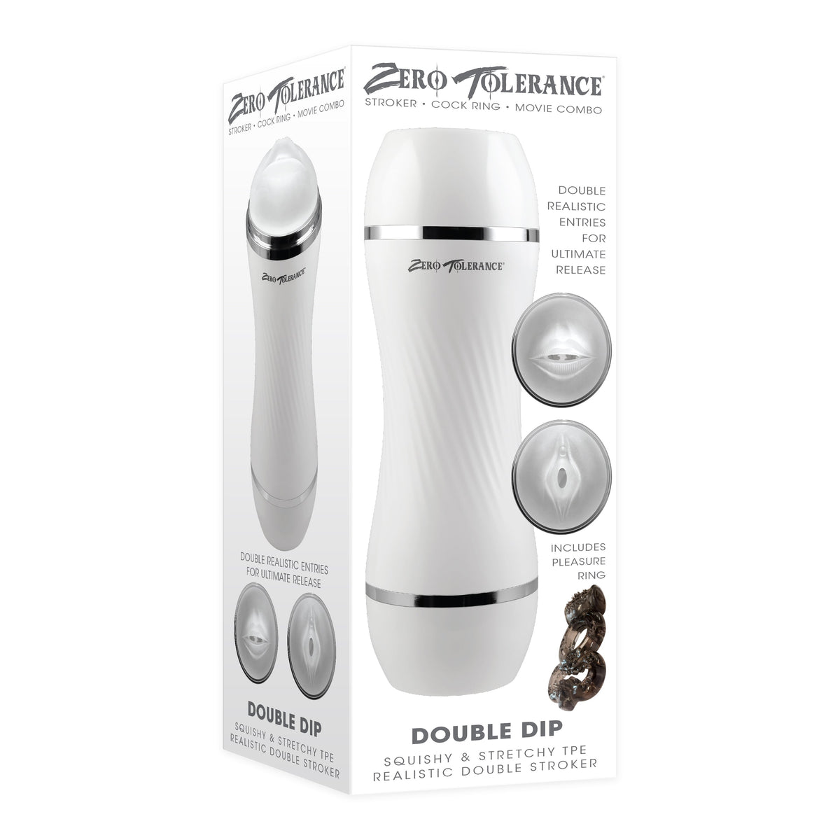 Zero Tolerance - Máy thủ dâm Double Dip Squishy Realistic Double Soft Stroker (Trắng)