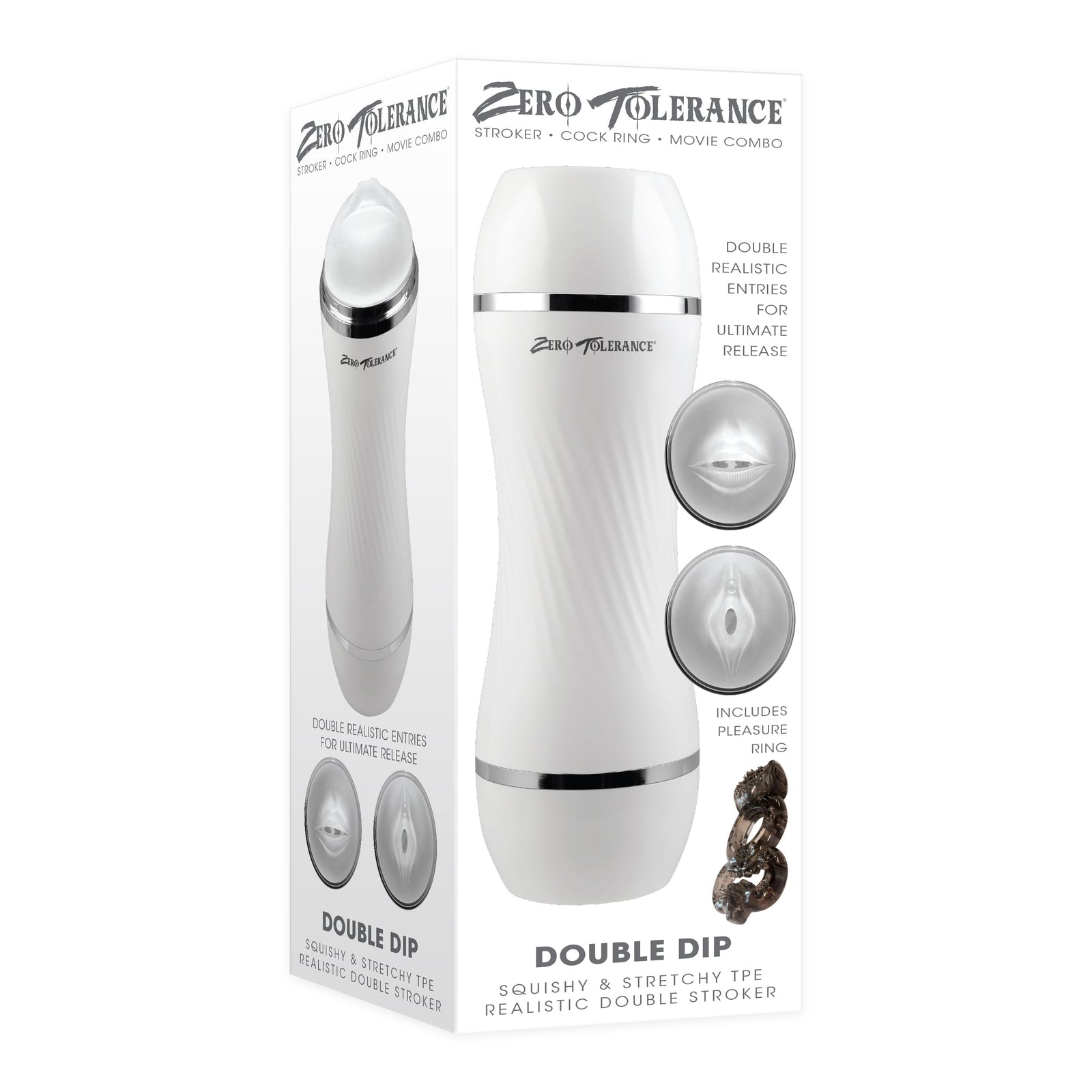 Zero Tolerance - Double Dip Squishy Realistic Double Soft Stroker Masturbator (White)