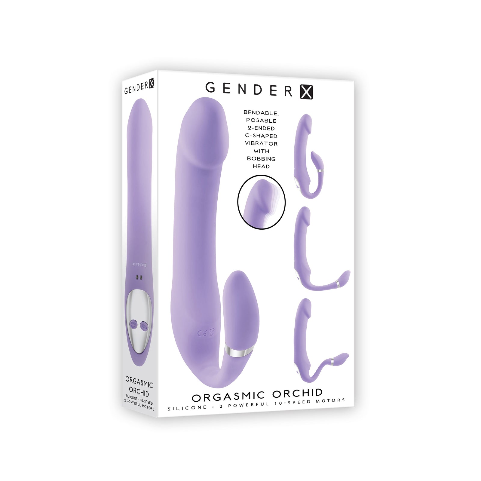 Evolved - Gender X Orgasmic Orchid Vibrator Bentuk C yang Dapat Ditekuk (Ungu)