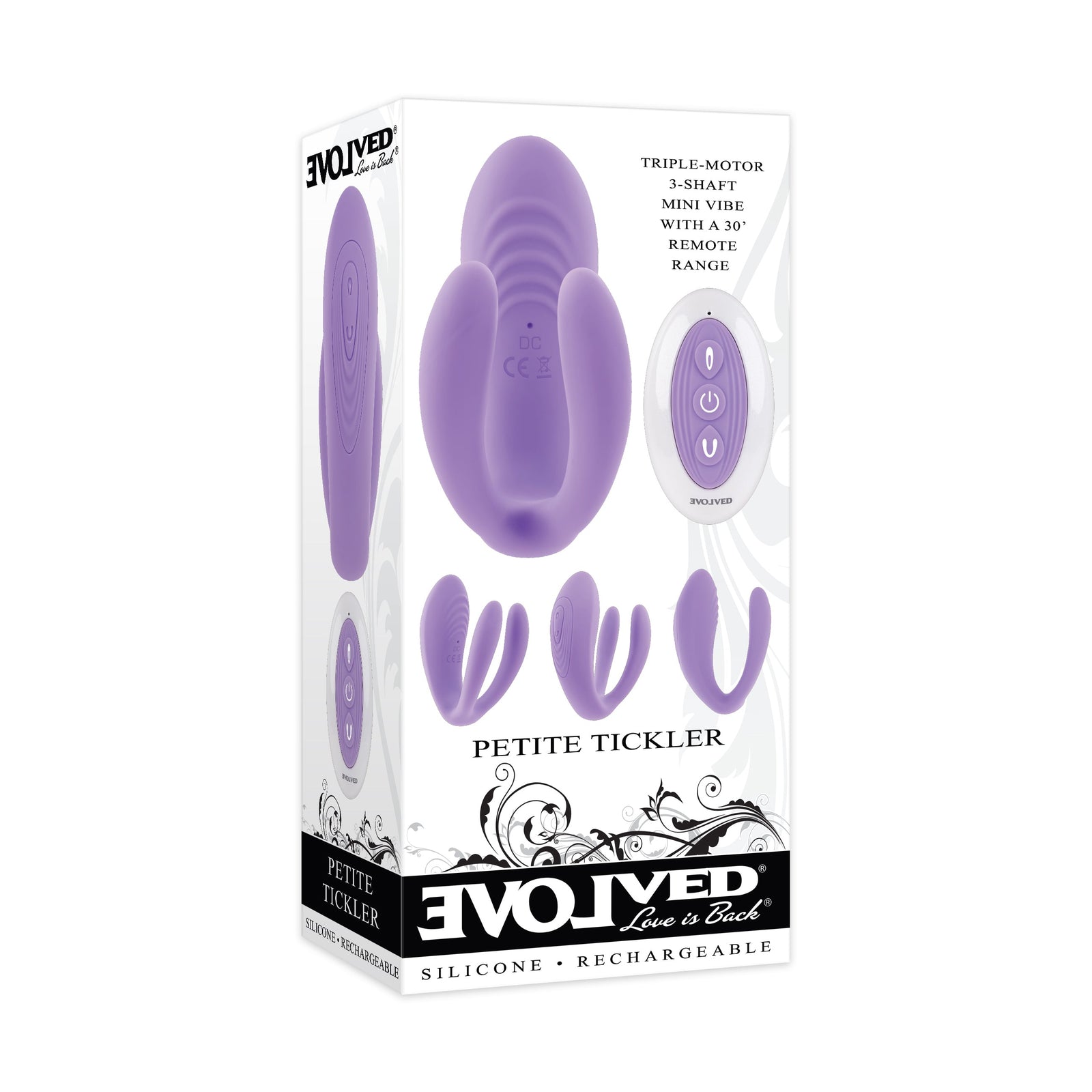 Evolved - Petite Tickler Remote Triple Motor Mini Vibe (Màu tím)