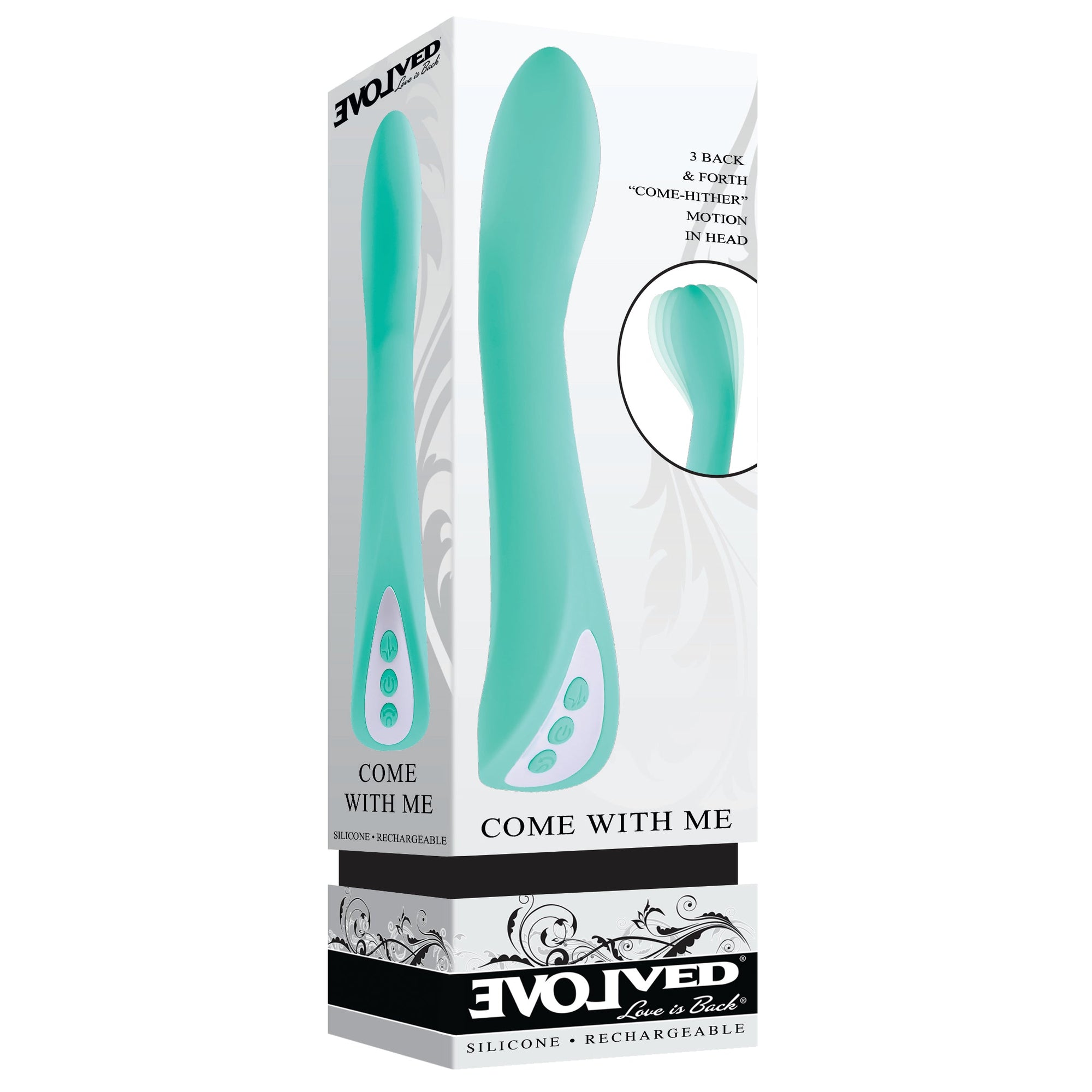 Evolved - Come With Me Silicone Rechargeable Vibrator (Green)