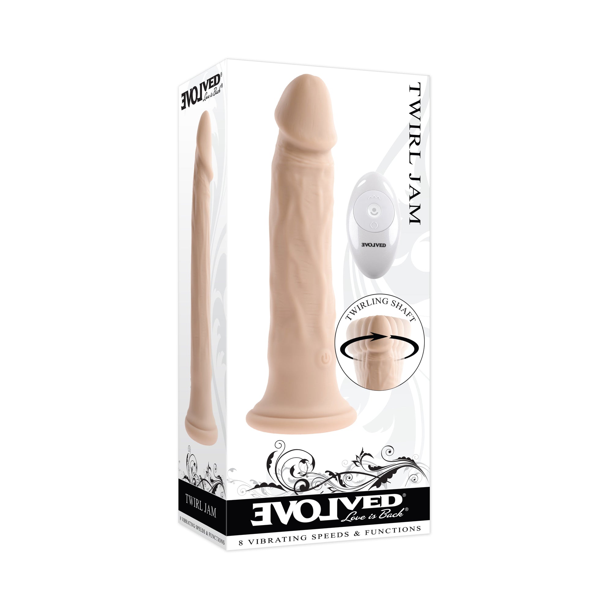 Evolved - Dildo Realistis Getaran Jarak Jauh Twirl Jam 9,25"