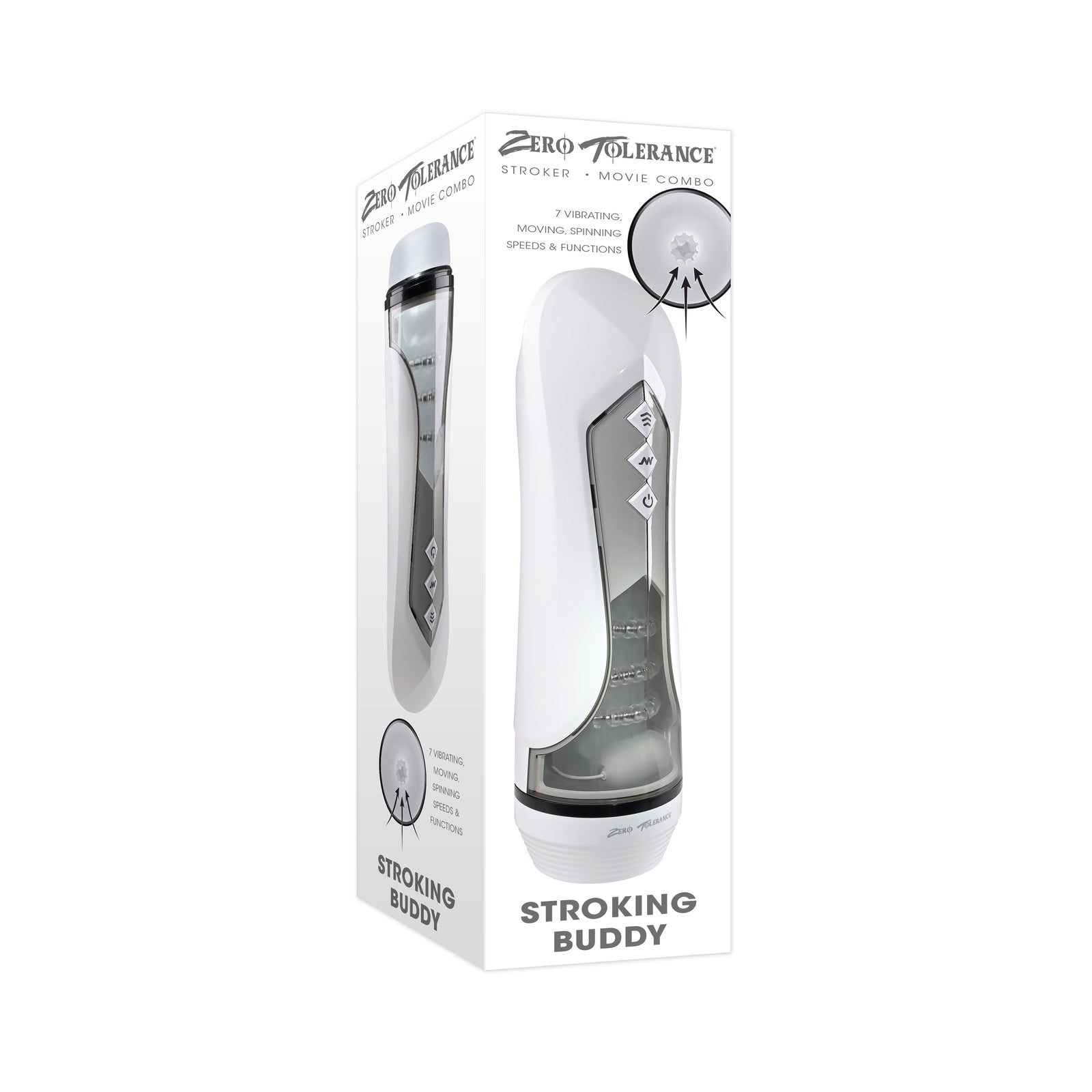 Zero Tolerance - Stroking Buddy Vibrating Stroker Masturbator (White)