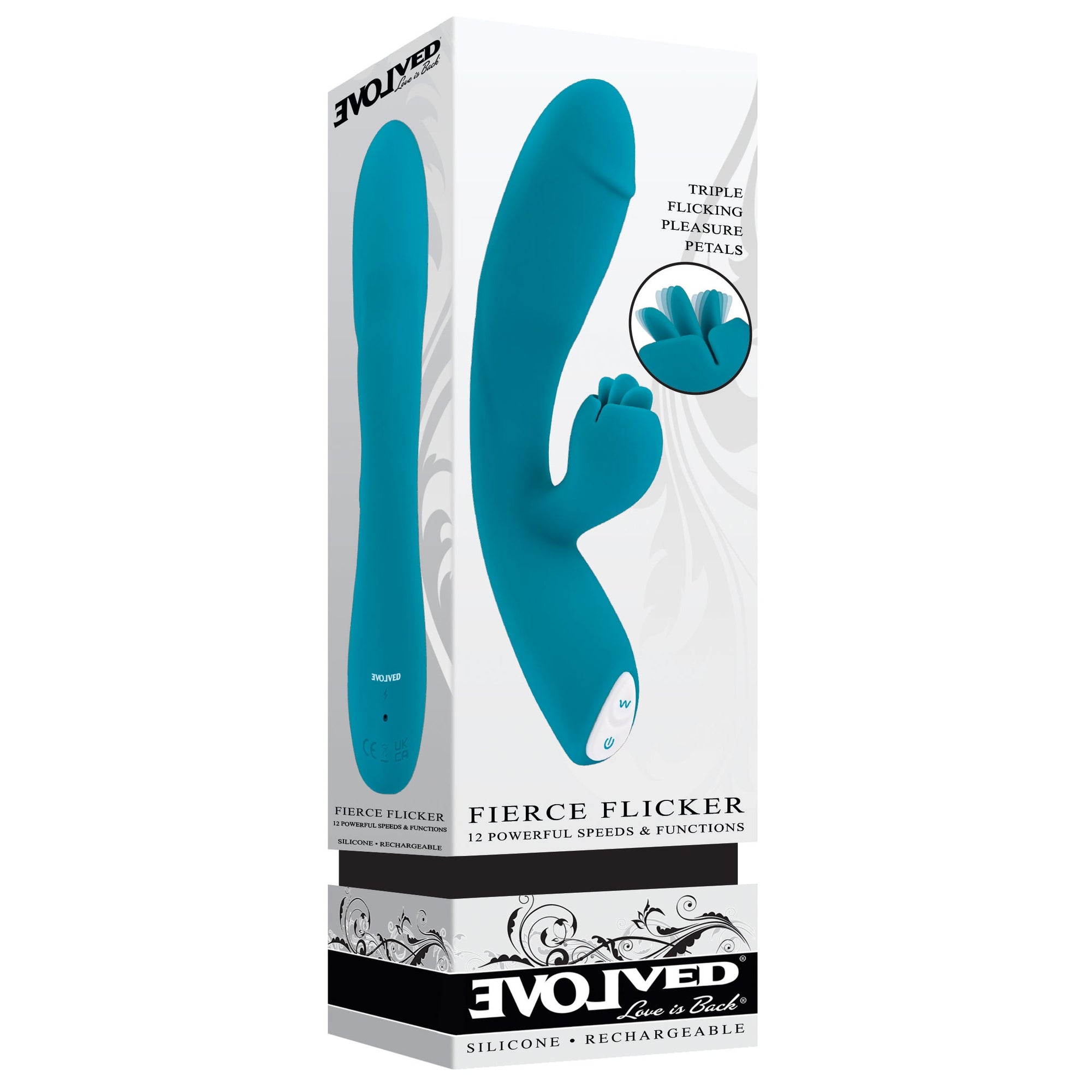 Evolved - Vibrator Kelinci Fierce Flicker (Biru)