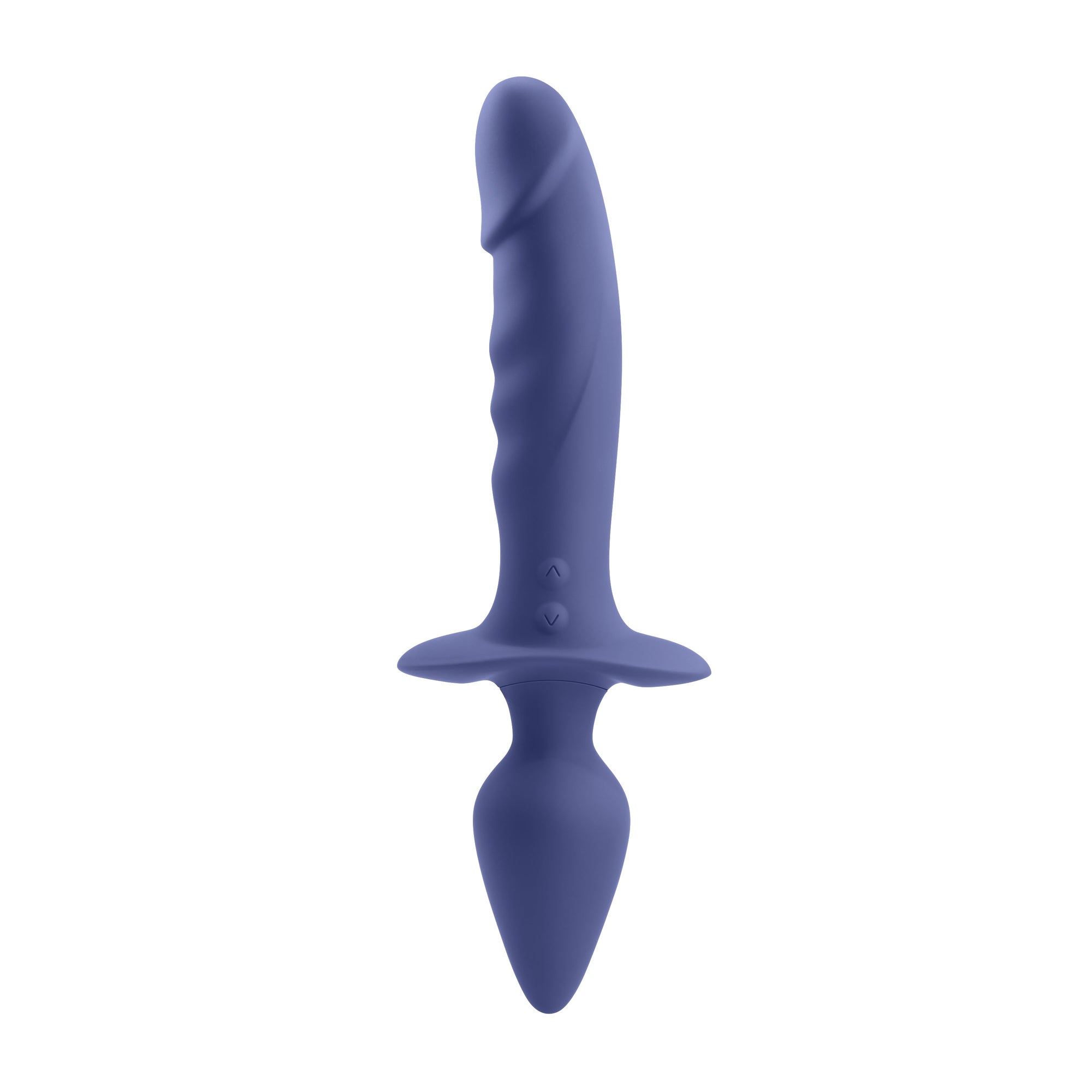 Evolved - Gender X Dual Defender Vibrating Anal Plug dan Dildo (Biru)