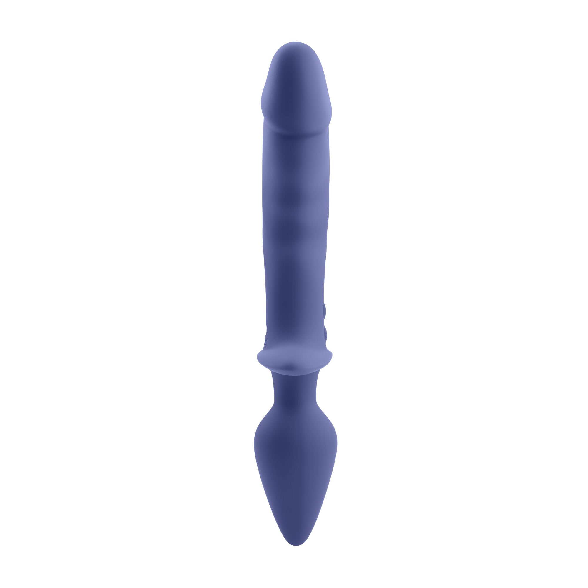 Evolved - Gender X Dual Defender Vibrating Anal Plug dan Dildo (Biru)