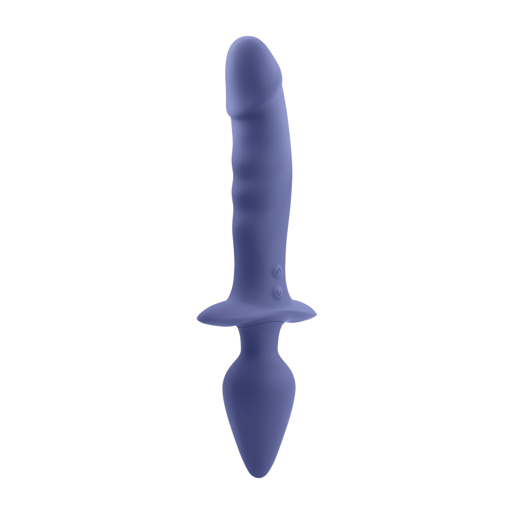 Evolved - Gender X Dual Defender Vibrating Anal Plug dan Dildo (Biru)