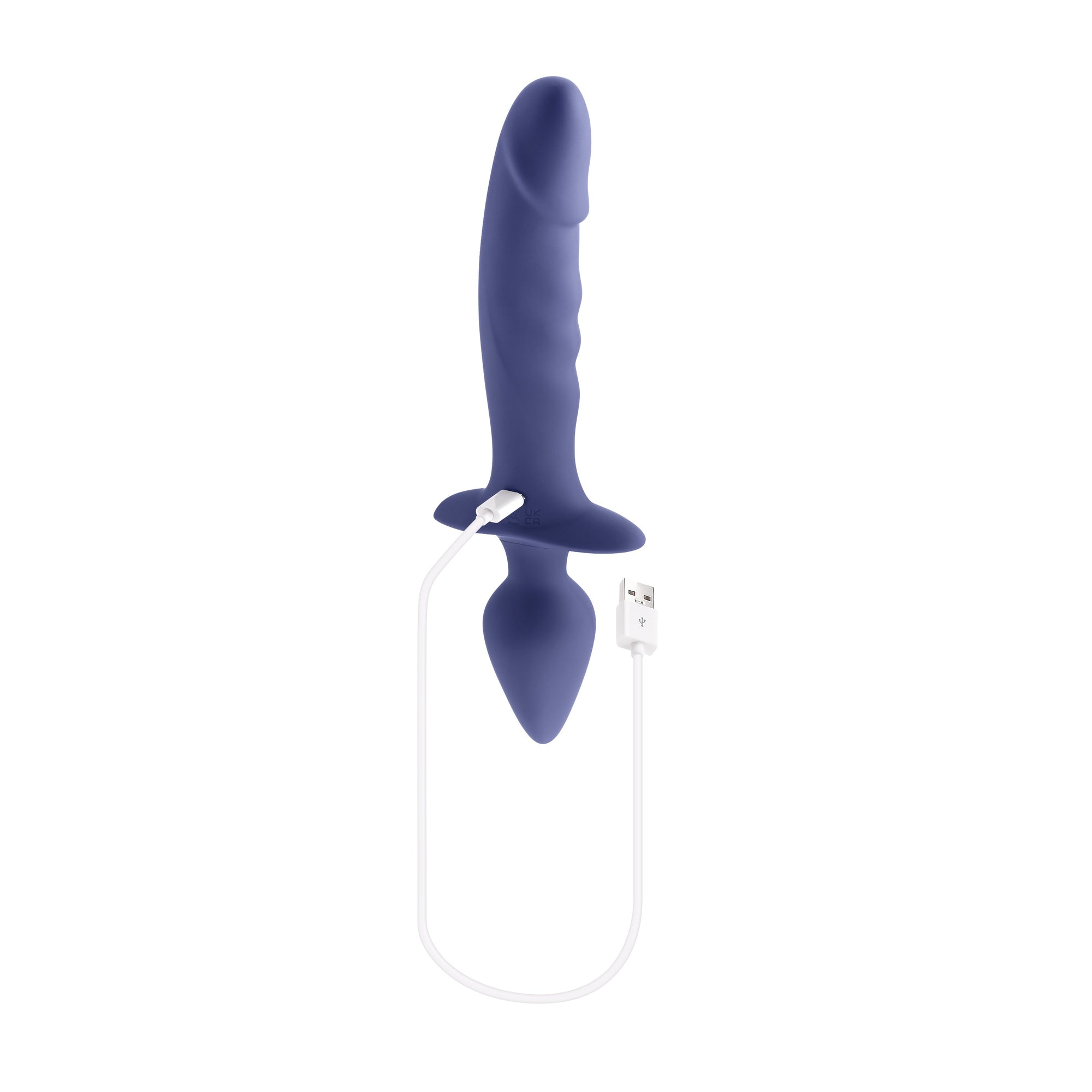 Evolved - Gender X Dual Defender Vibrating Anal Plug dan Dildo (Biru)