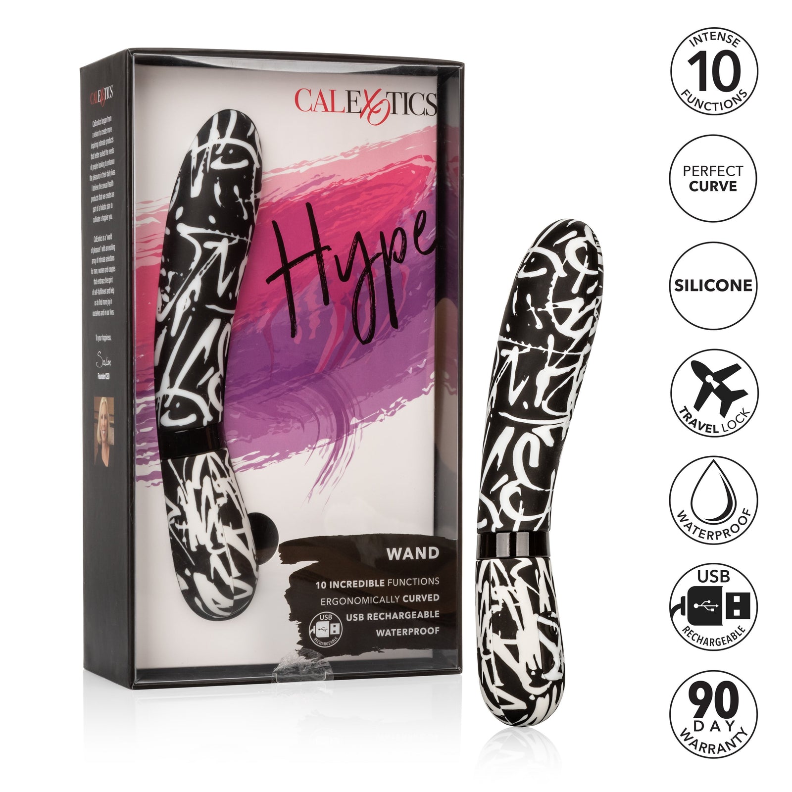 Calexotics - Hype Wand G Spot Vibrator (Multicolor) G Spot Dildo (Vibration) Rechargeable Durio Asia