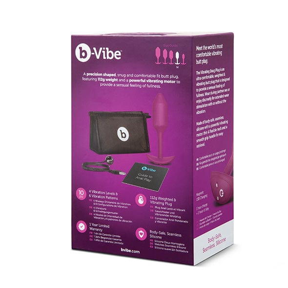 B-Vibe - Vibrating Silicone Weighted Snug Anal Plug M 112 g (Rose) Anal Beads (Vibration) Rechargeable 4890808221174 CherryAffairs